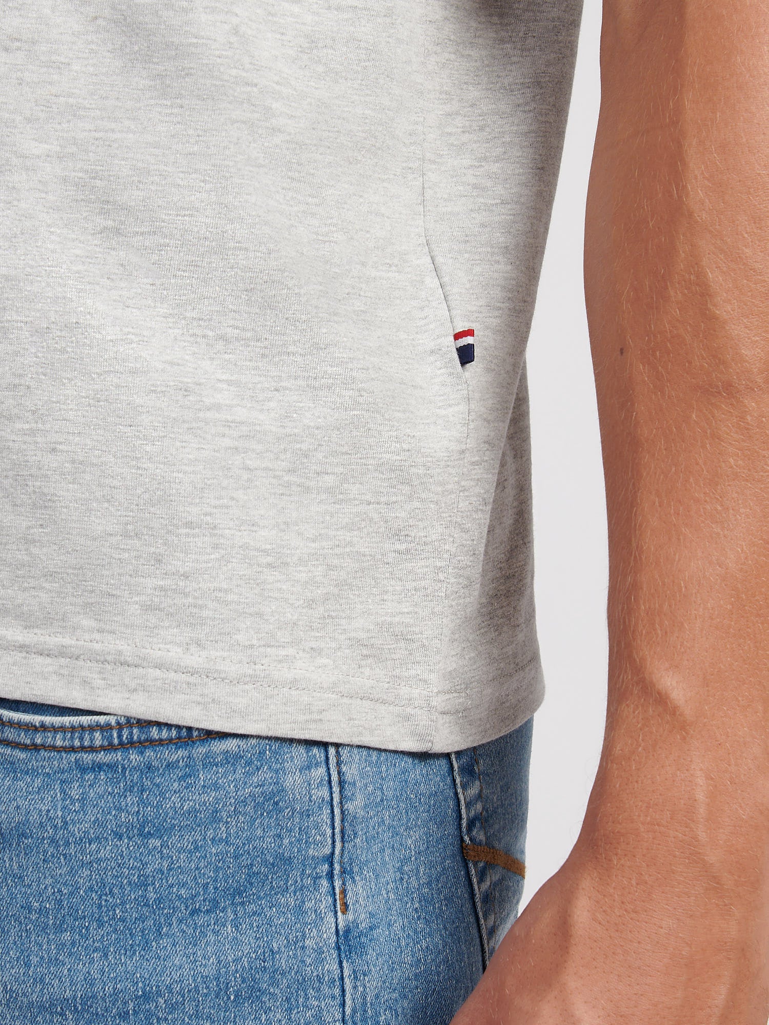 Mens USPA Back Graphic T-Shirt in Mid Grey Marl - Image 6