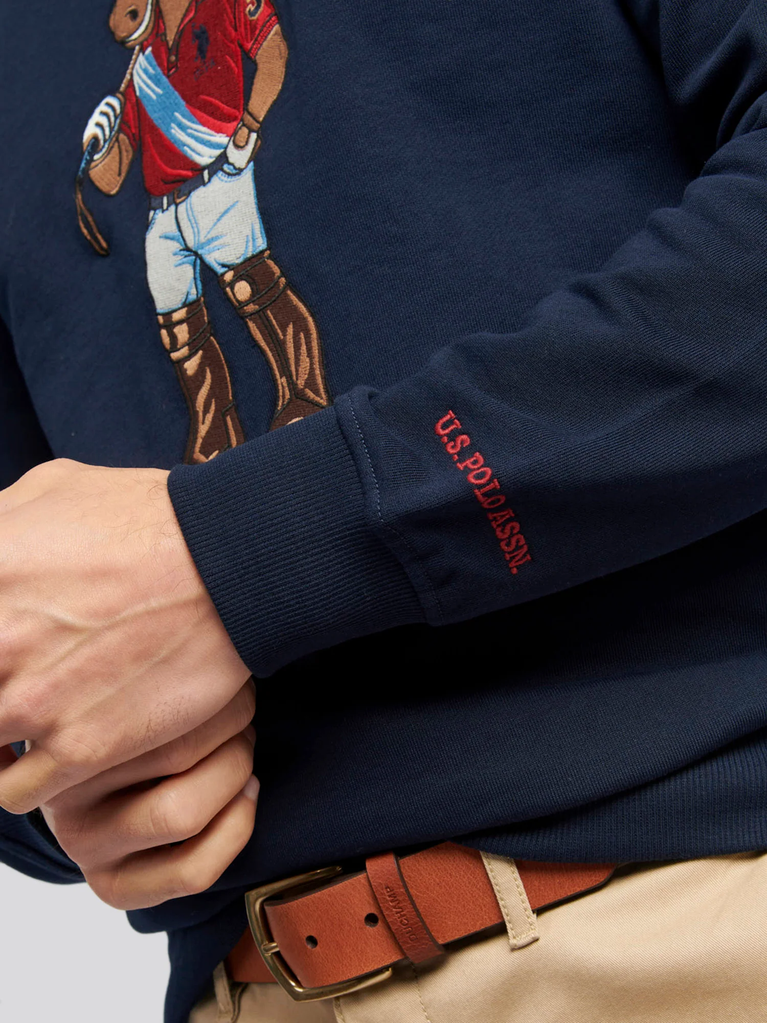 Mens USPA Chuck Loopback Crew Sweat in Dark Sapphire Navy - Image 5