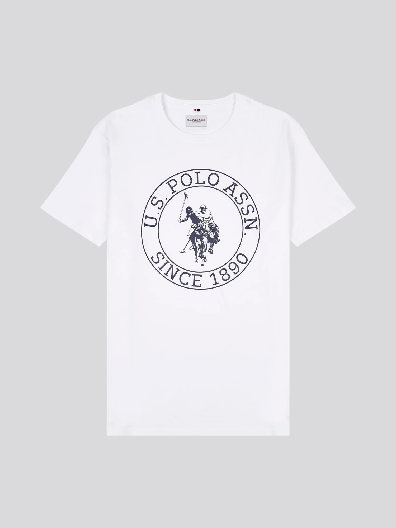 Mens Circle Print T-Shirt in Bright White - Image 6