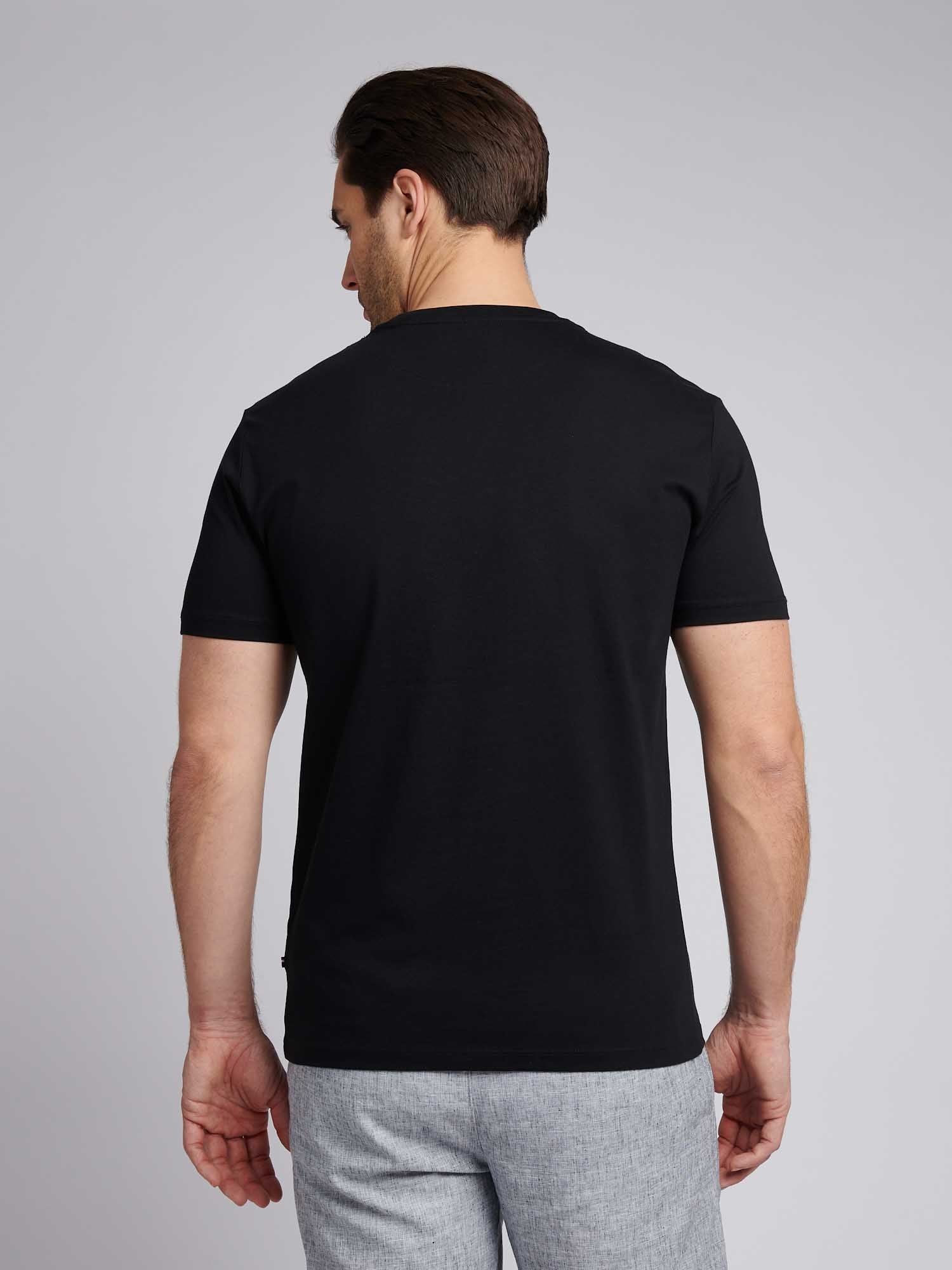 Mens Circle Print T-Shirt in Dark Sapphire Navy - Image 3
