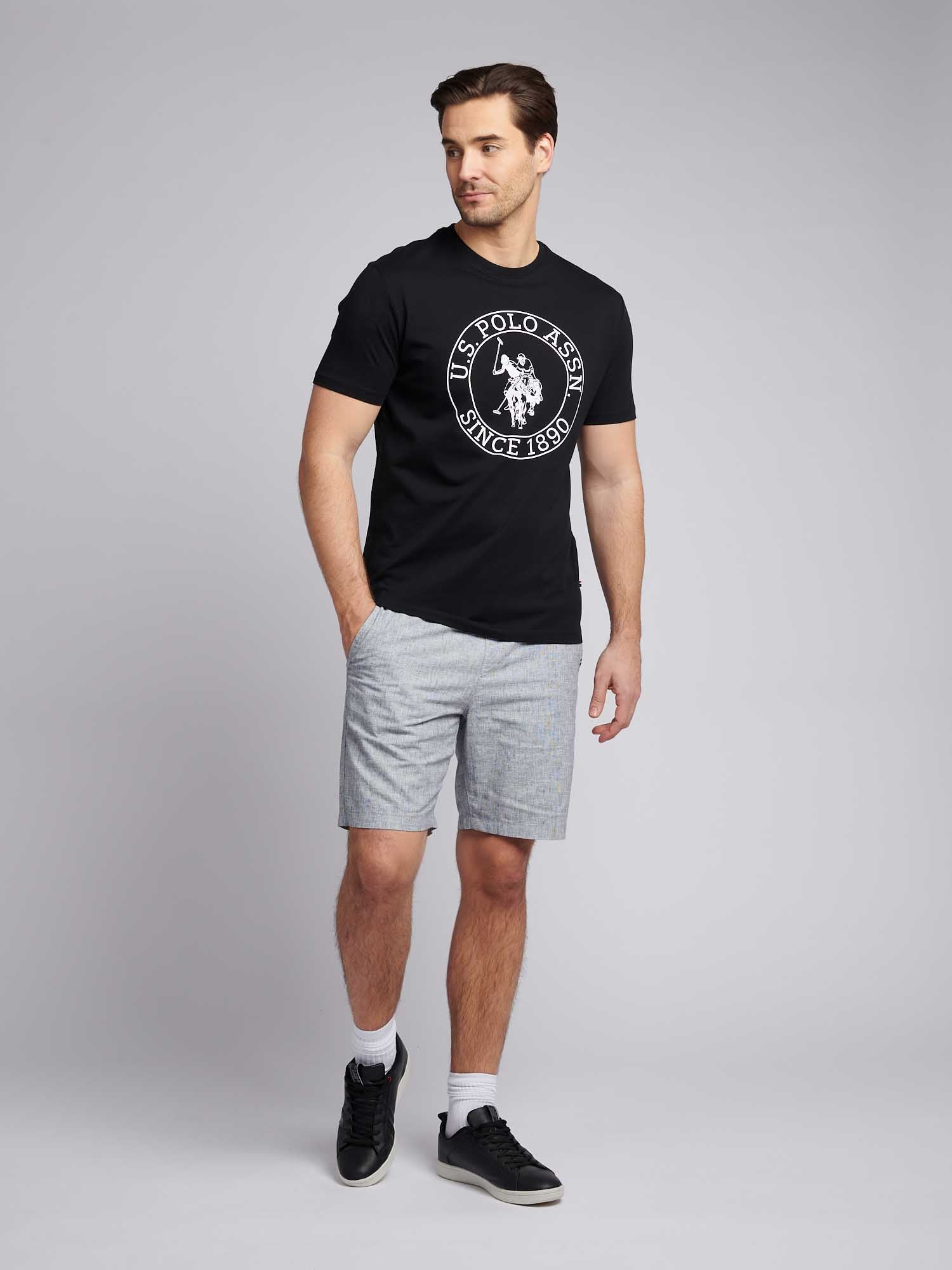 Mens Circle Print T-Shirt in Dark Sapphire Navy - Image 4
