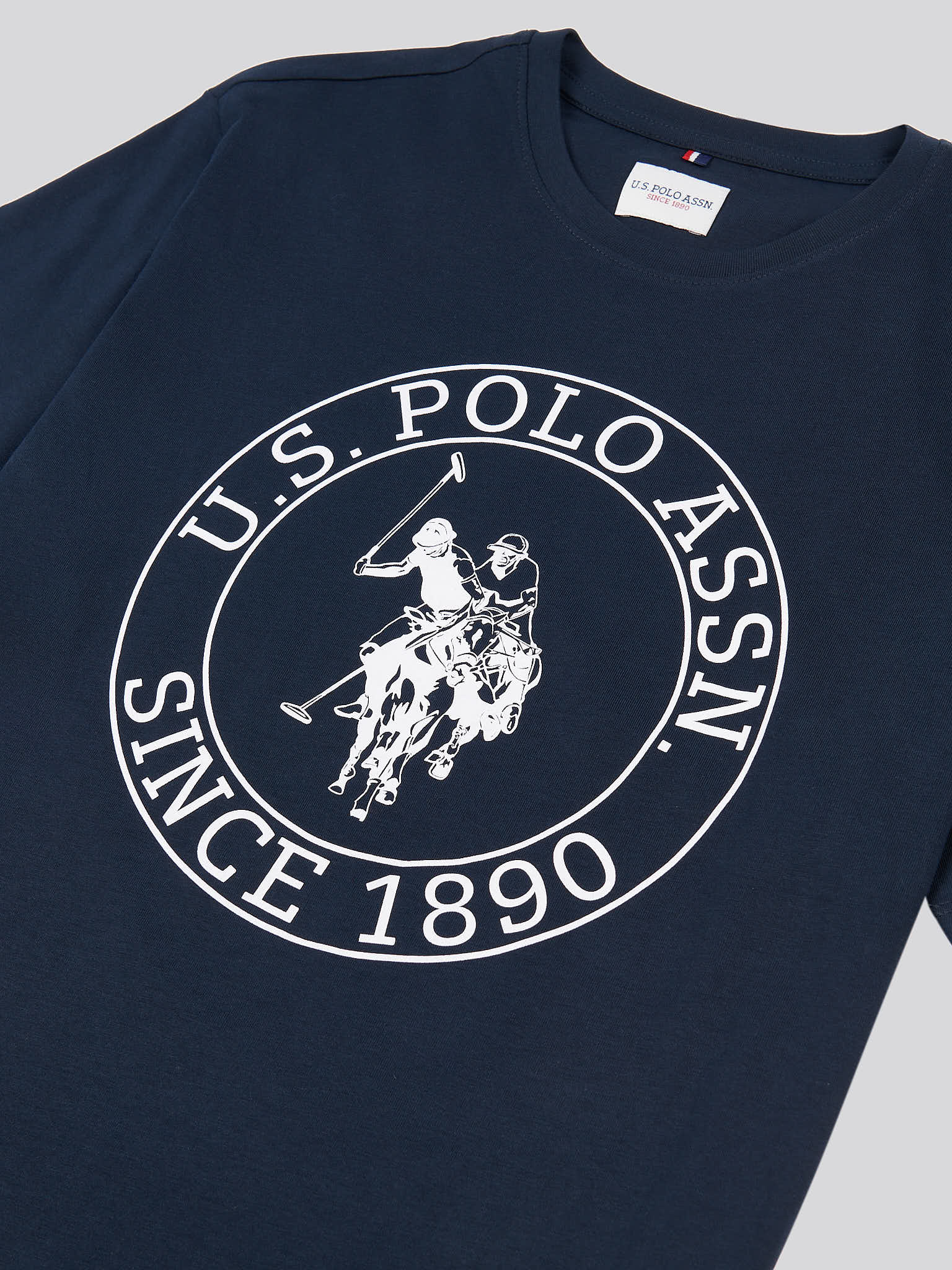 Mens Circle Print T-Shirt in Dark Sapphire Navy - Image 8
