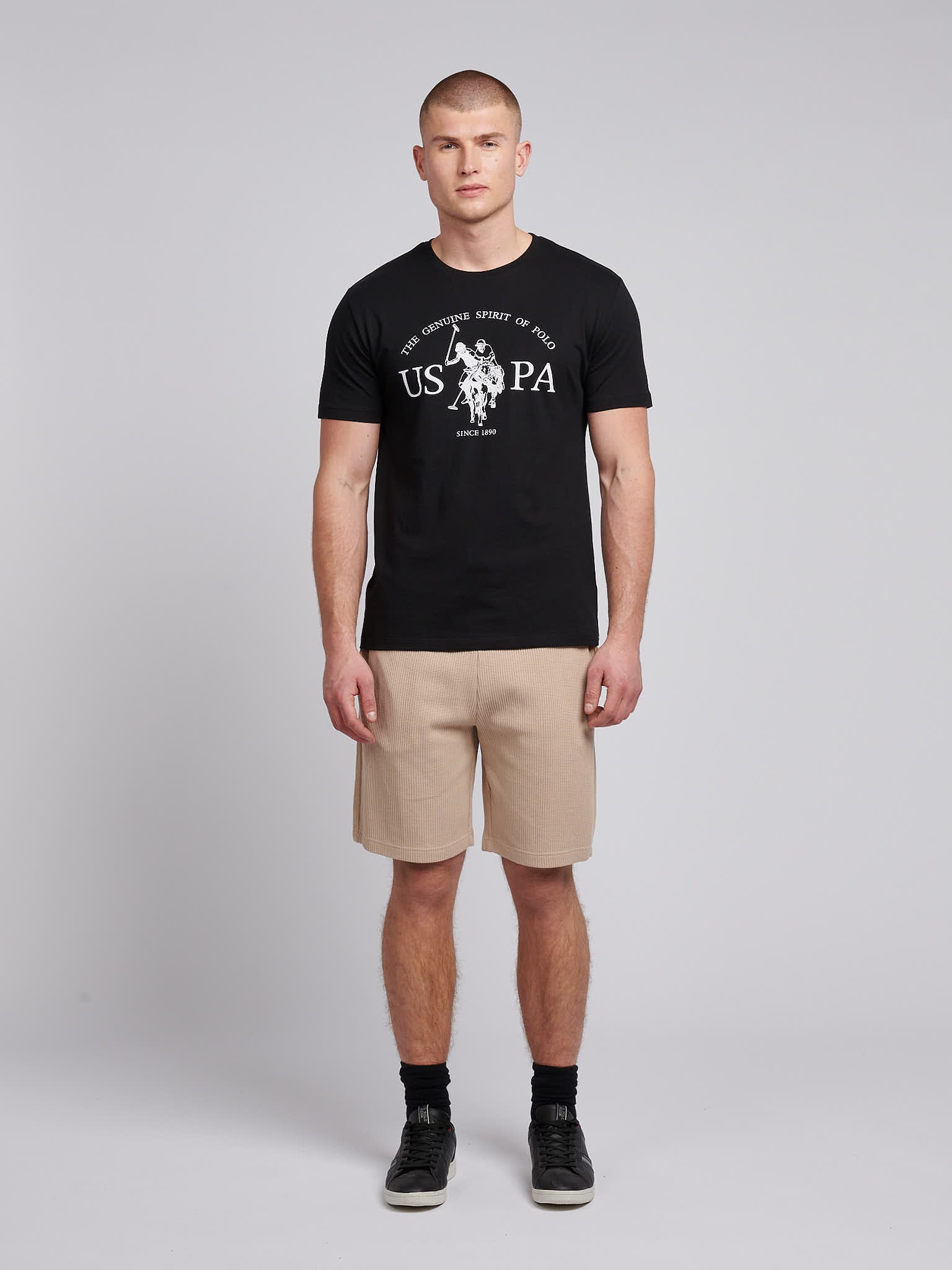 Mens USPA Print Graphic T-Shirt Black - Image 3