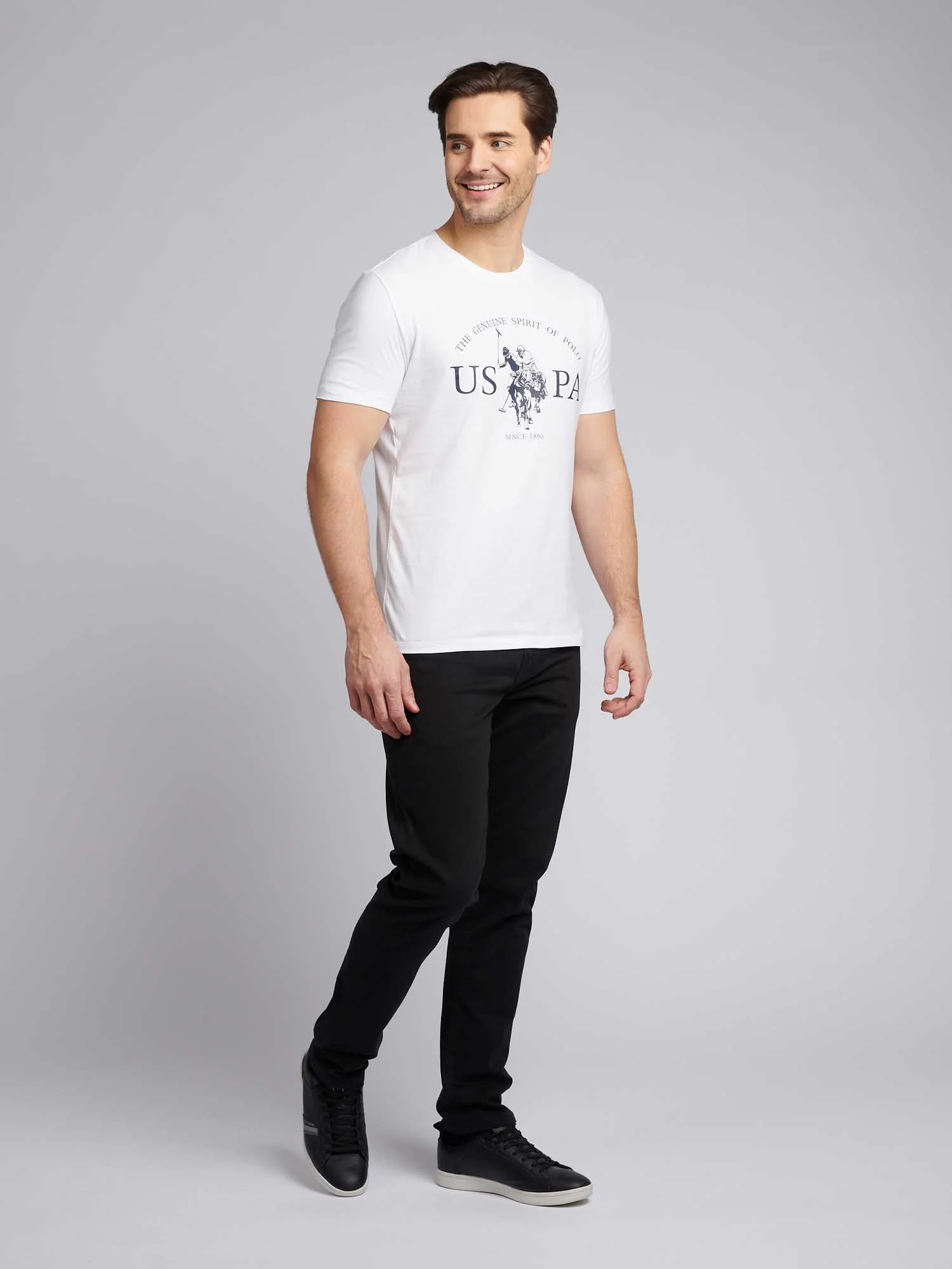 Mens USPA Print Graphic T-Shirt Bright White - Image 4