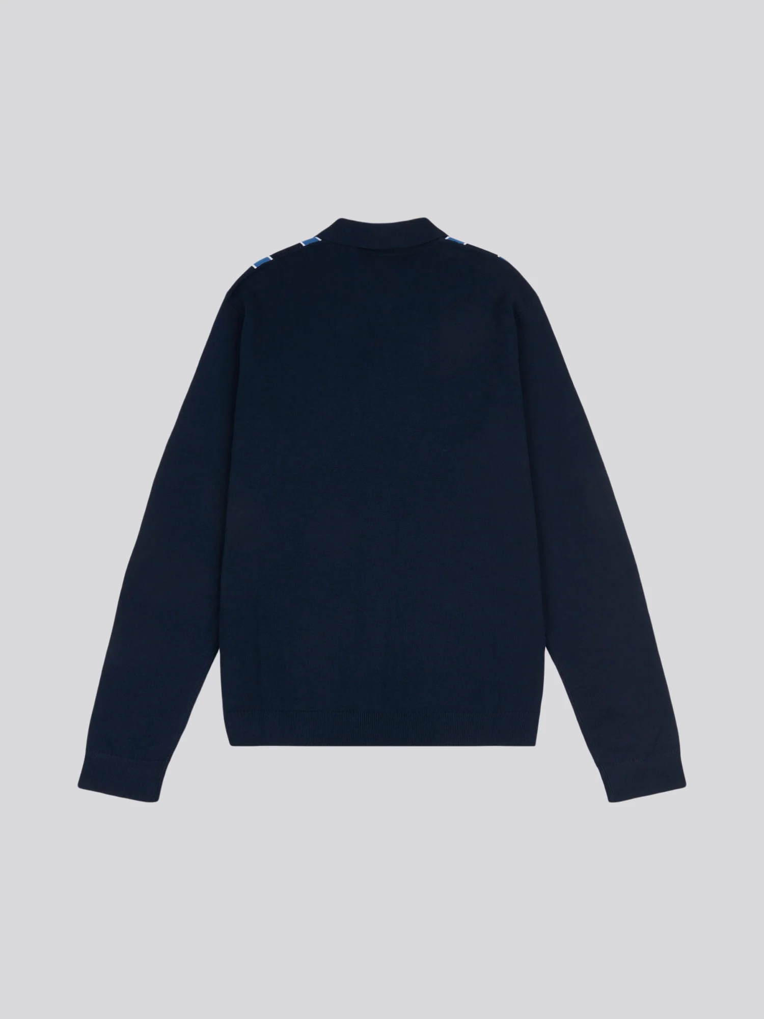 Mens Vertical Stripe Knit Cardigan in Dark Sapphire Navy - Image 6