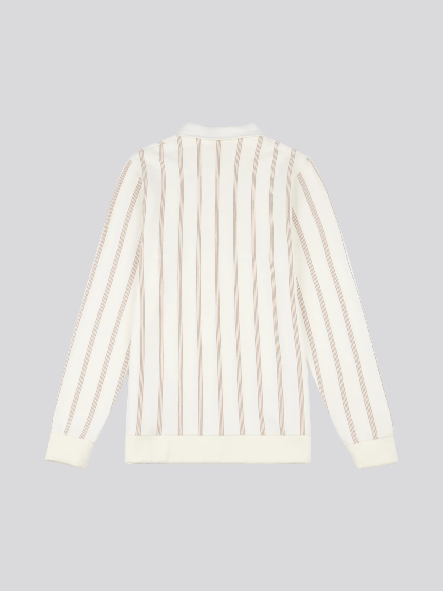 Mens Vertical Stripe Sweat Rugby in Whisper White - Image 6