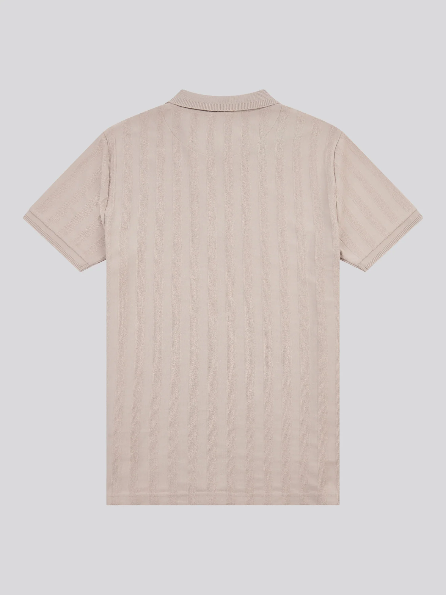 Mens Vertical Stripe Texture Polo Shirt in Atmosphere - Image 6