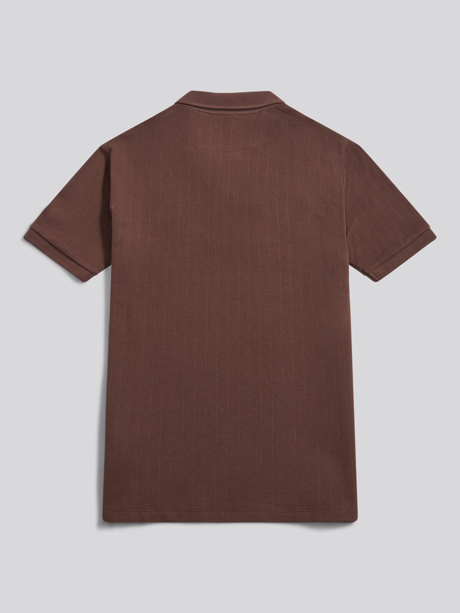 Mens Vertical Texture Polo Shirt in Chocolate Martini - Image 6