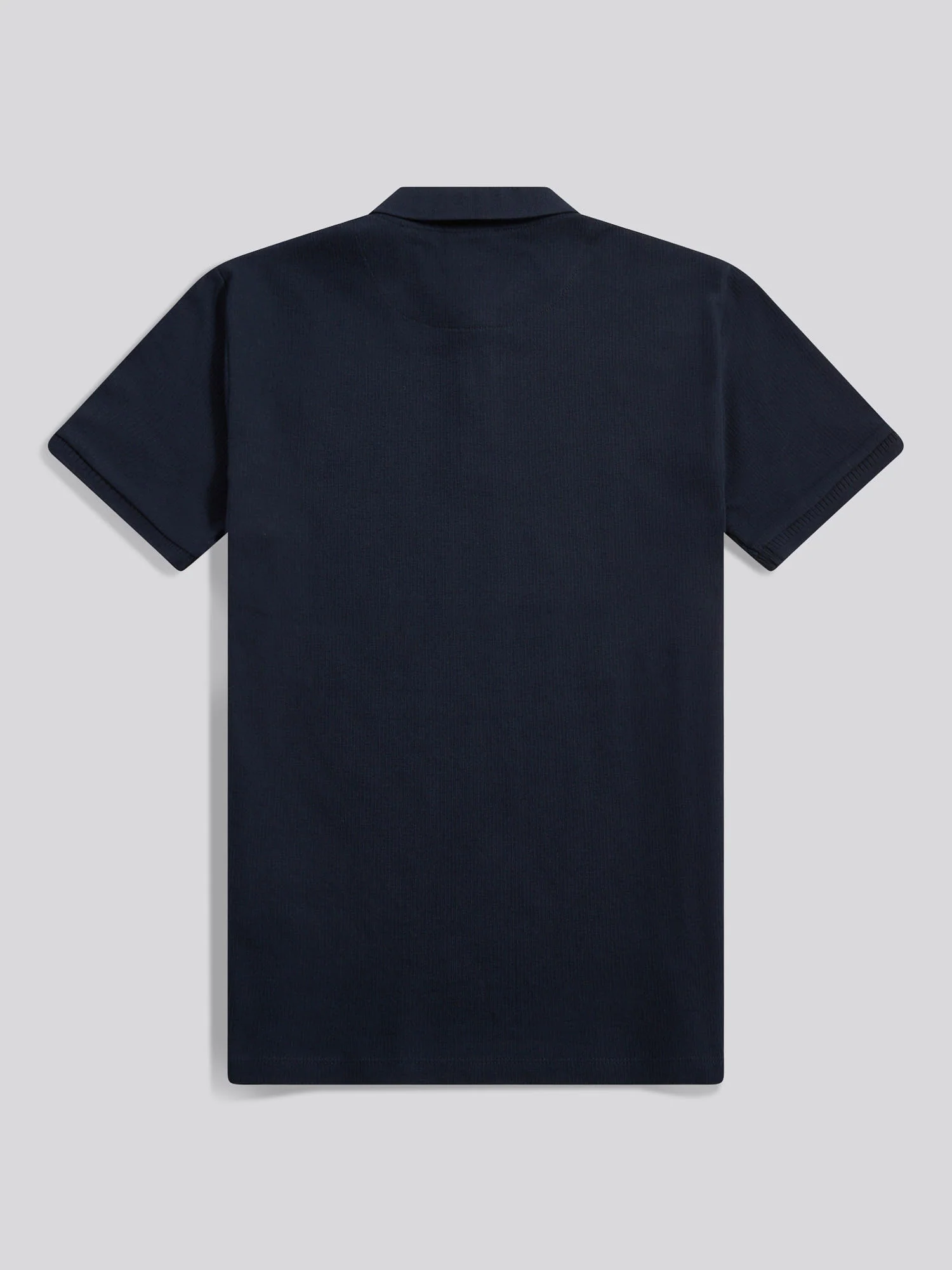 Mens Vertical Texture Polo Shirt in Dark Sapphire Navy / Moonlight Blue DHM - Image 6