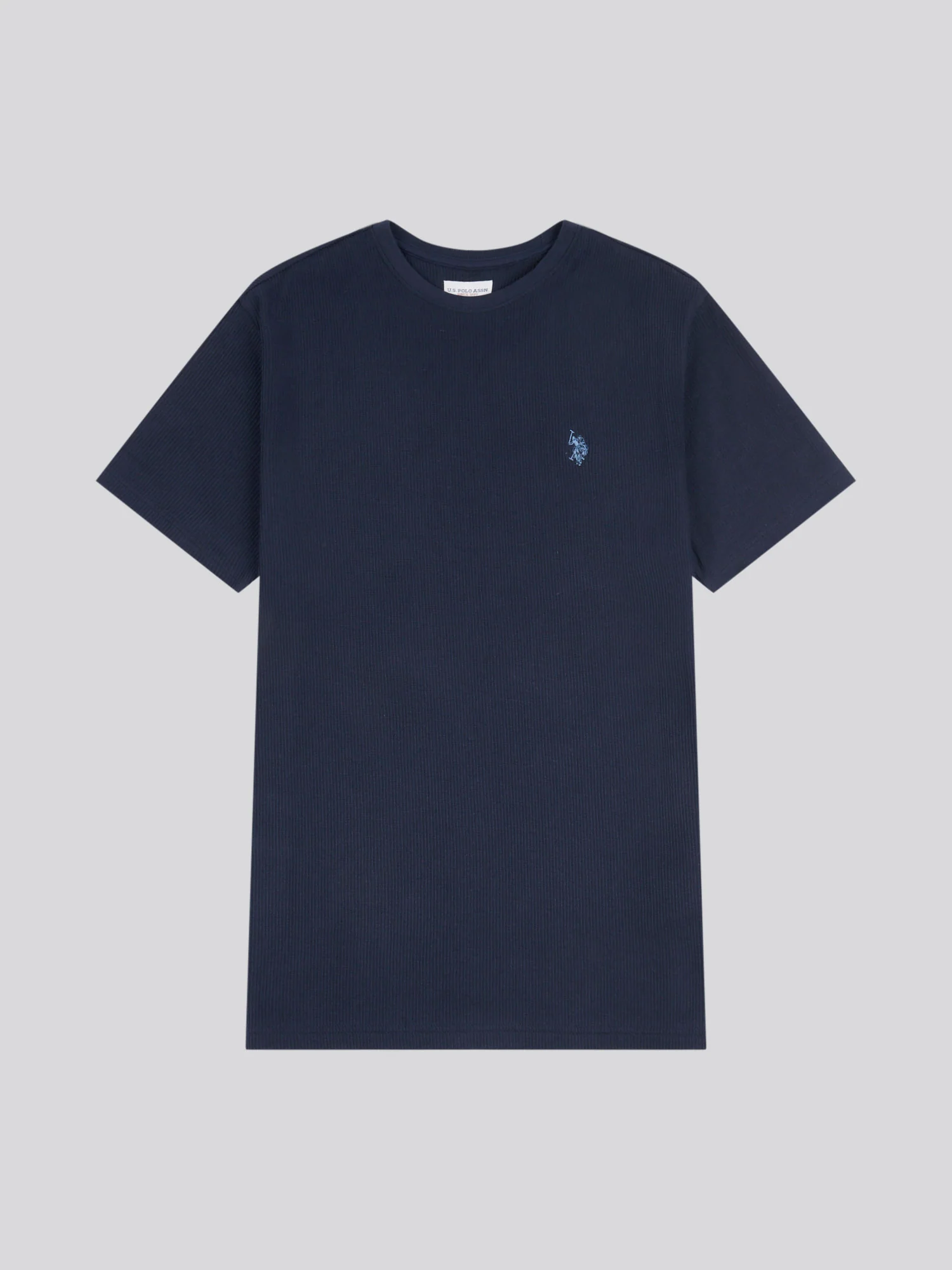 Mens Vertical Texture T-Shirt in Dark Sapphire Navy / Moonlight Blue DHM - Image 6
