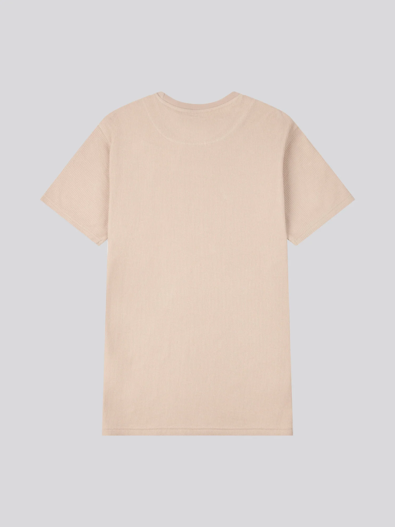 Mens Vertical Texture T-Shirt in Doeskin - Image 6