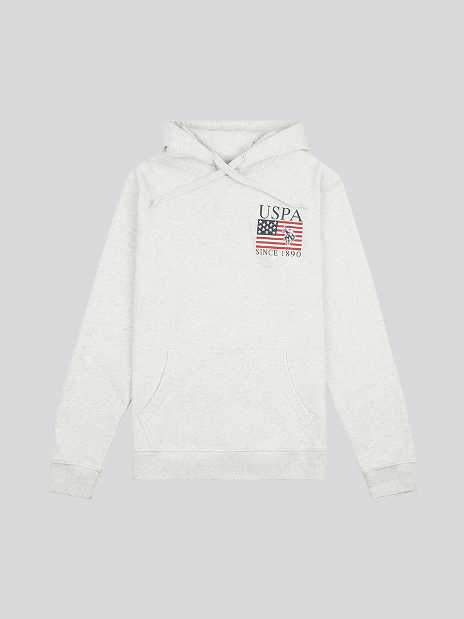 Mens Vintage 1890 Hoodie in Light Grey Marl - Image 5