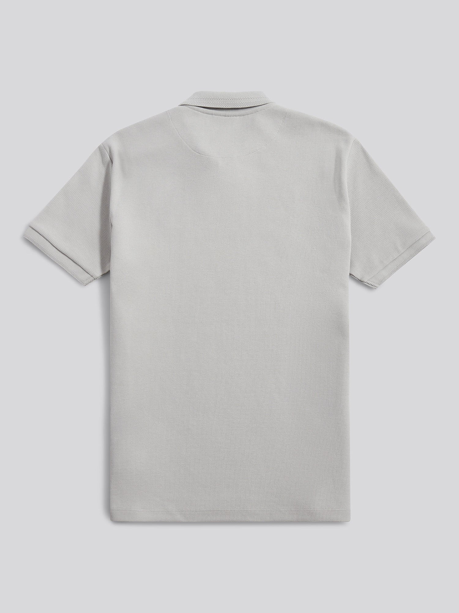 Mens Waffle Texture Polo Shirt in High Rise - Image 6