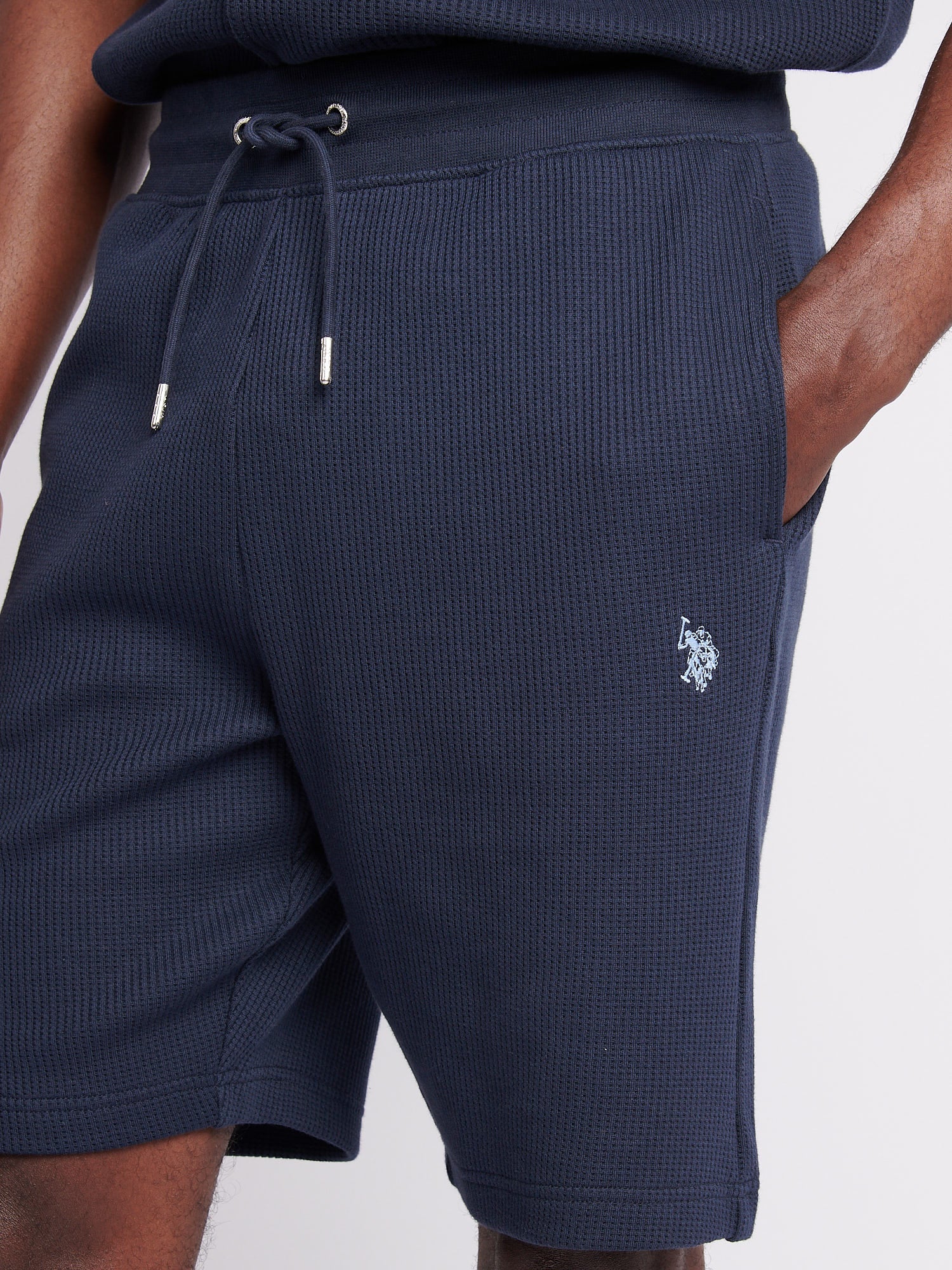 Mens Waffle Texture Short in Dark Sapphire Navy / Moonlight Blue DHM - Image 2