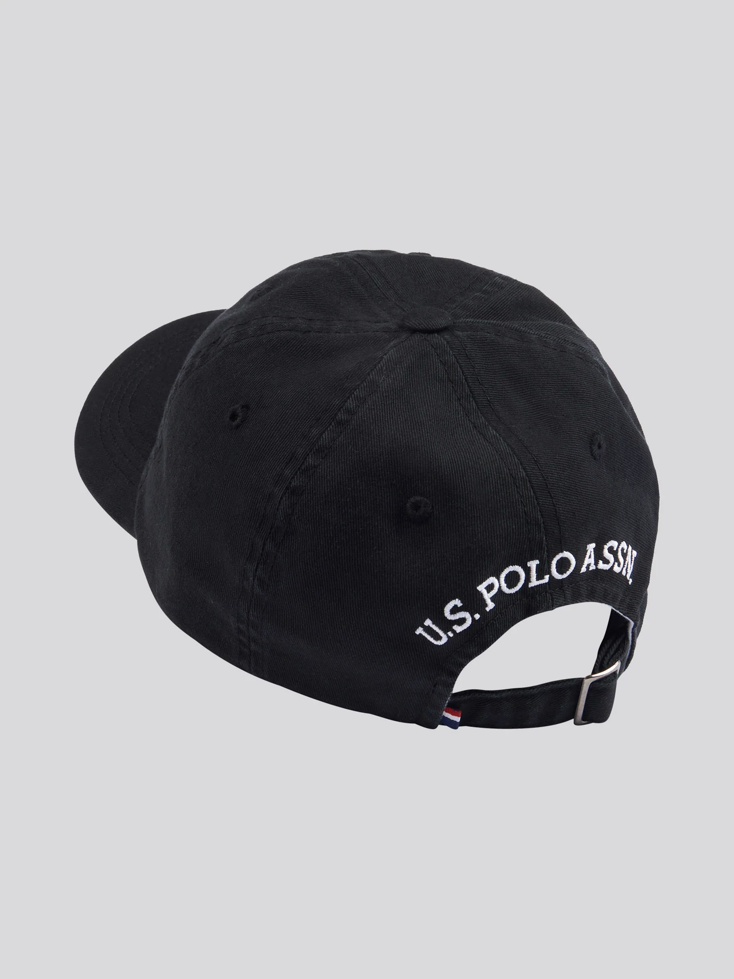 Mens Washed Casual Cap Black Bright White DHM - Image 4