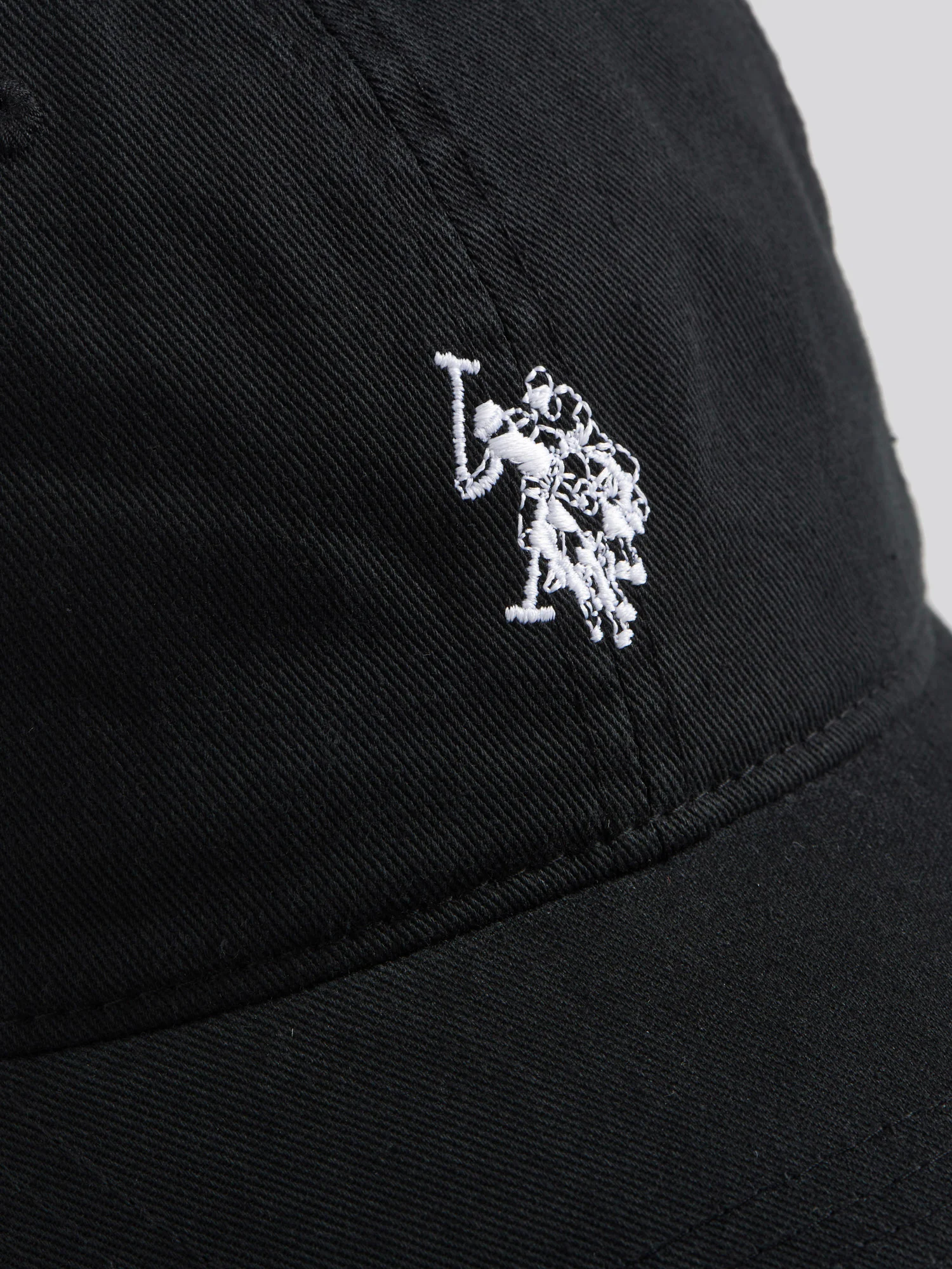 Mens Washed Casual Cap Black Bright White DHM - Image 5