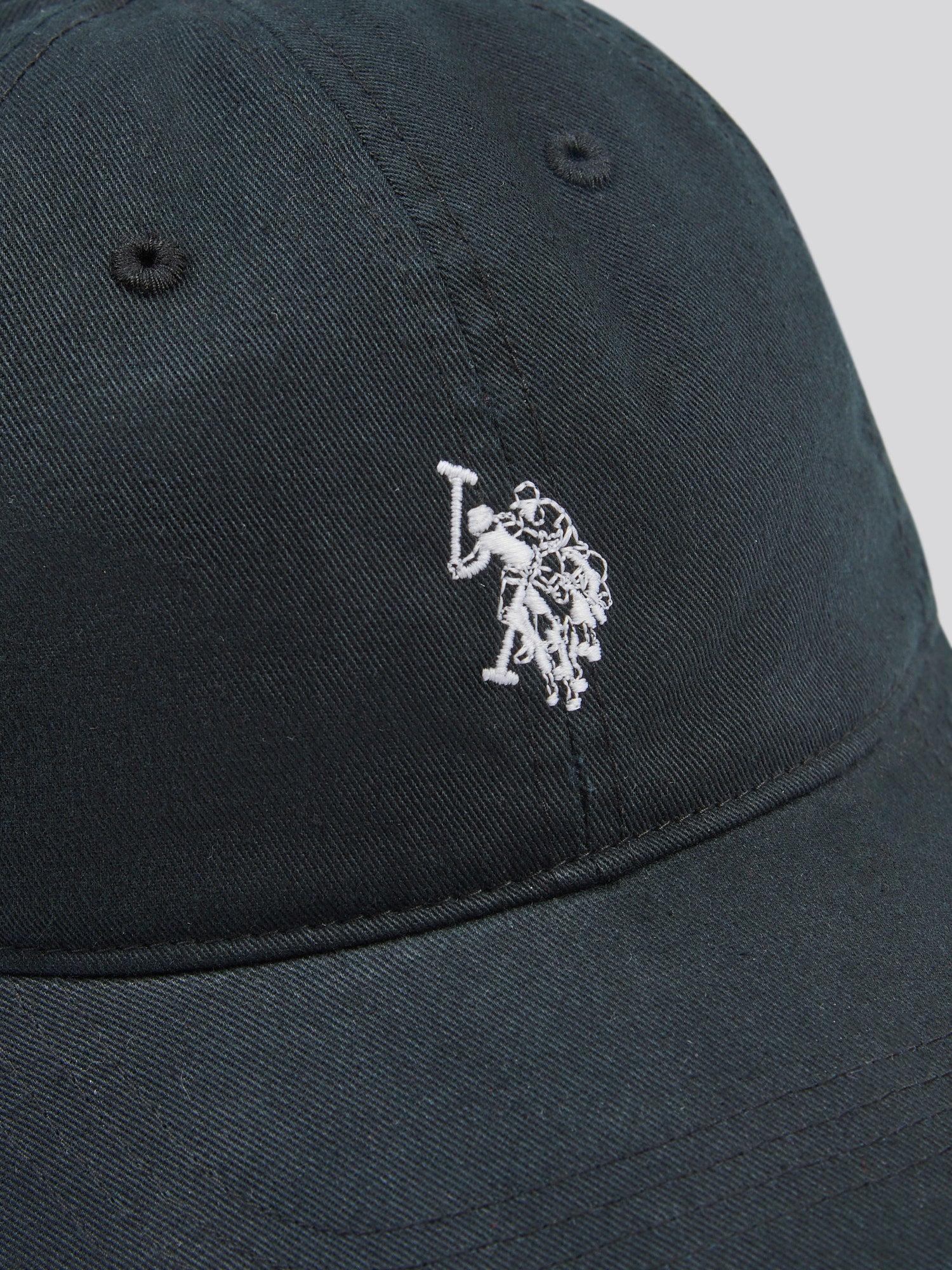 Mens Washed Casual Cap Black Bright White DHM - Image 6