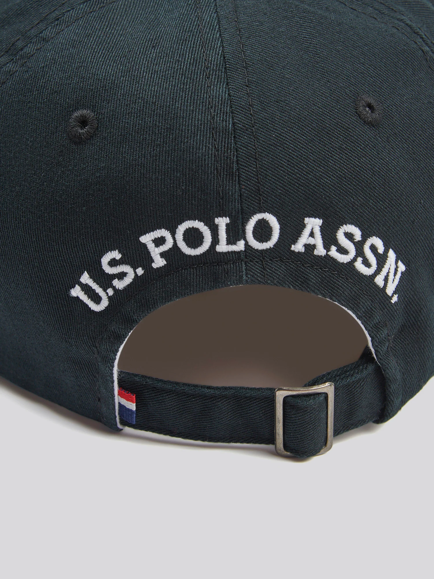 Mens Washed Casual Cap Black Bright White DHM - Image 7