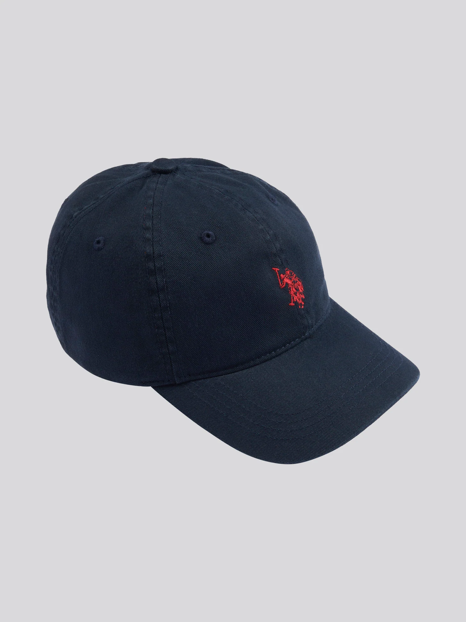 Mens Washed Casual Cap Dark Sapphire Navy / Haute Red DHM - Image 3