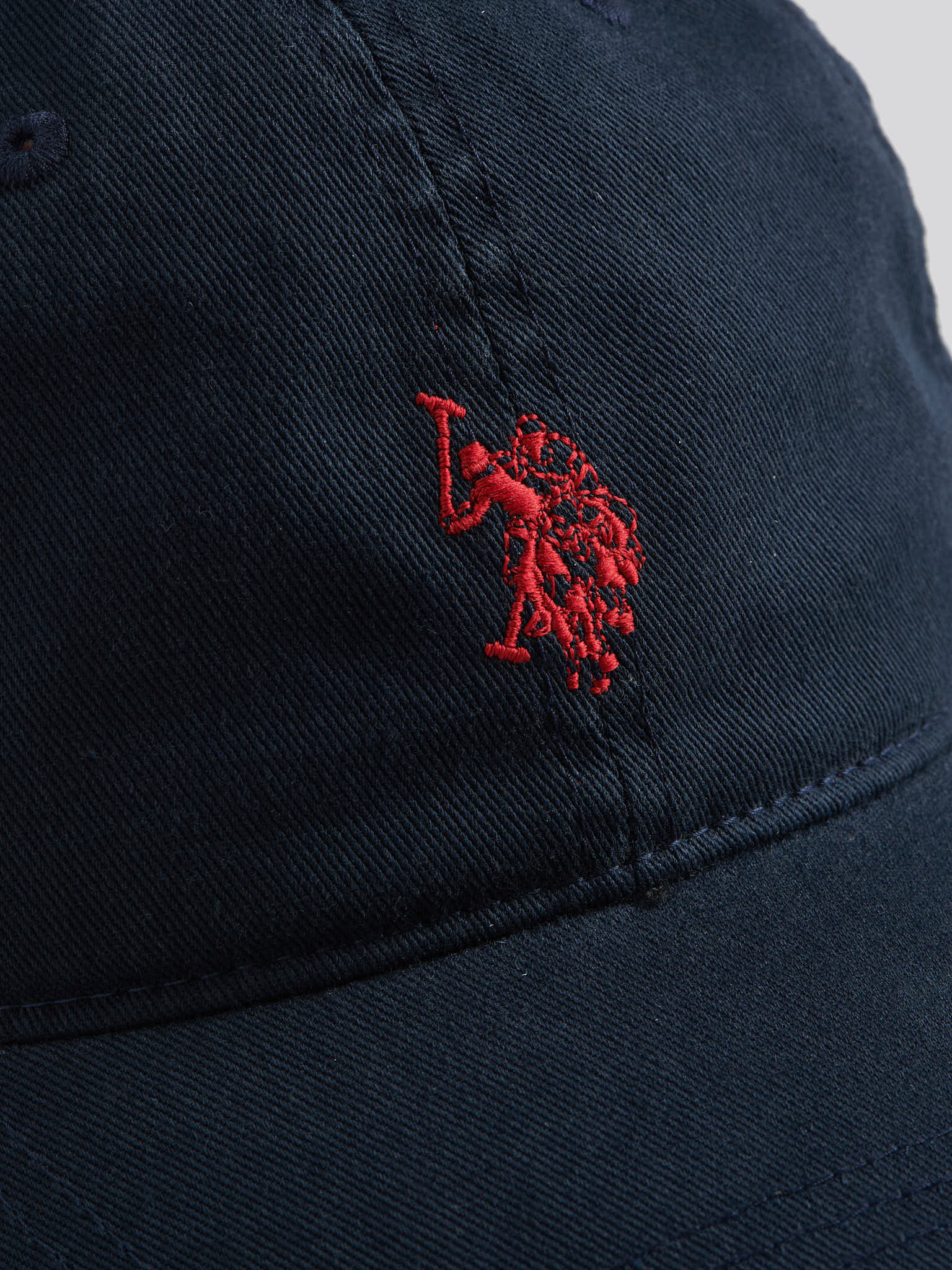 Mens Washed Casual Cap Dark Sapphire Navy / Haute Red DHM - Image 5
