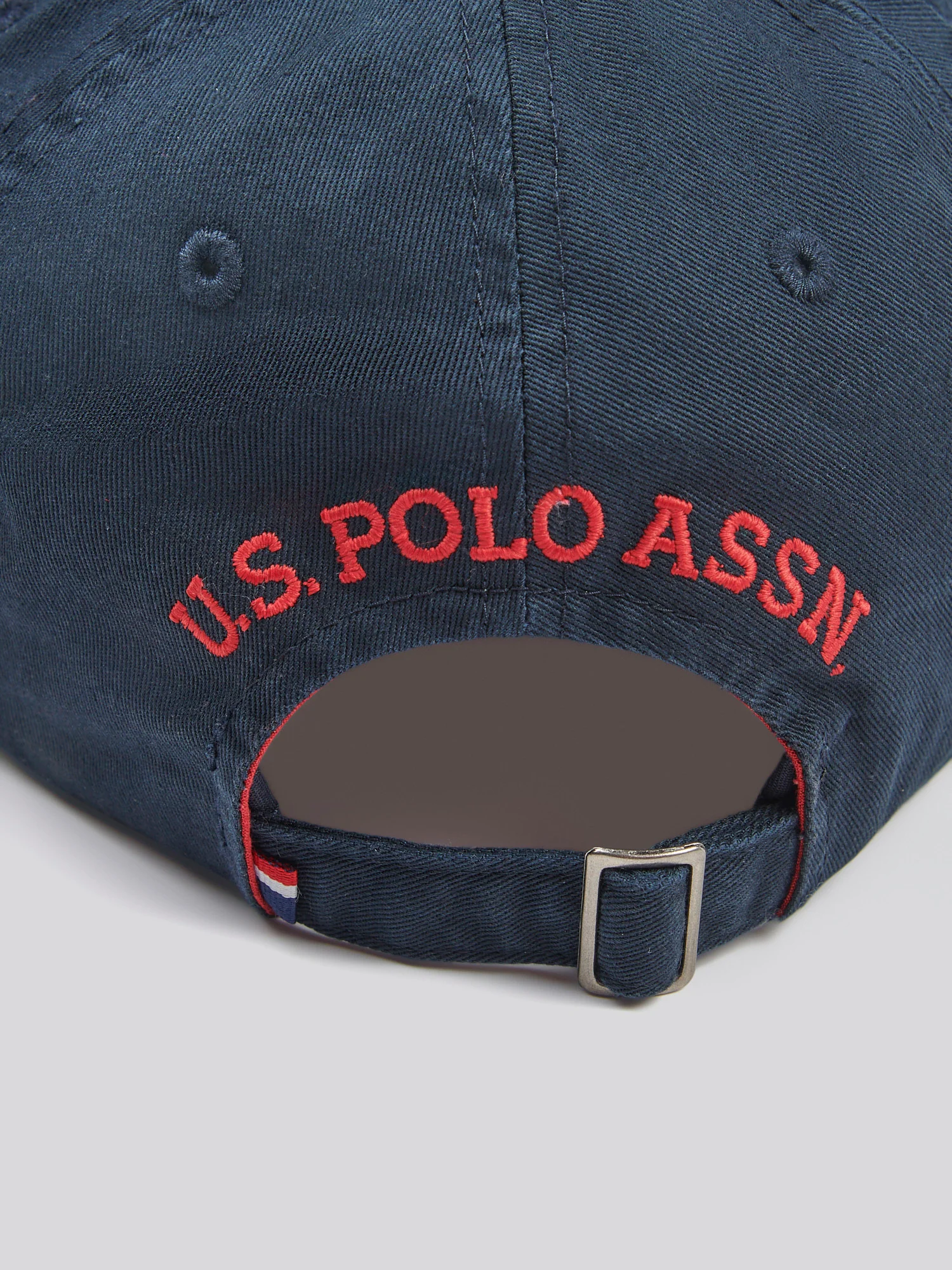 Mens Washed Casual Cap Dark Sapphire Navy / Haute Red DHM - Image 6