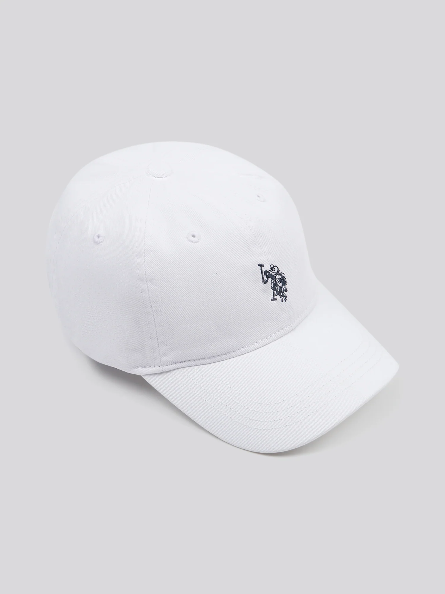 Mens Washed Casual Cap White / Dark Sapphire Navy DHM - Image 3