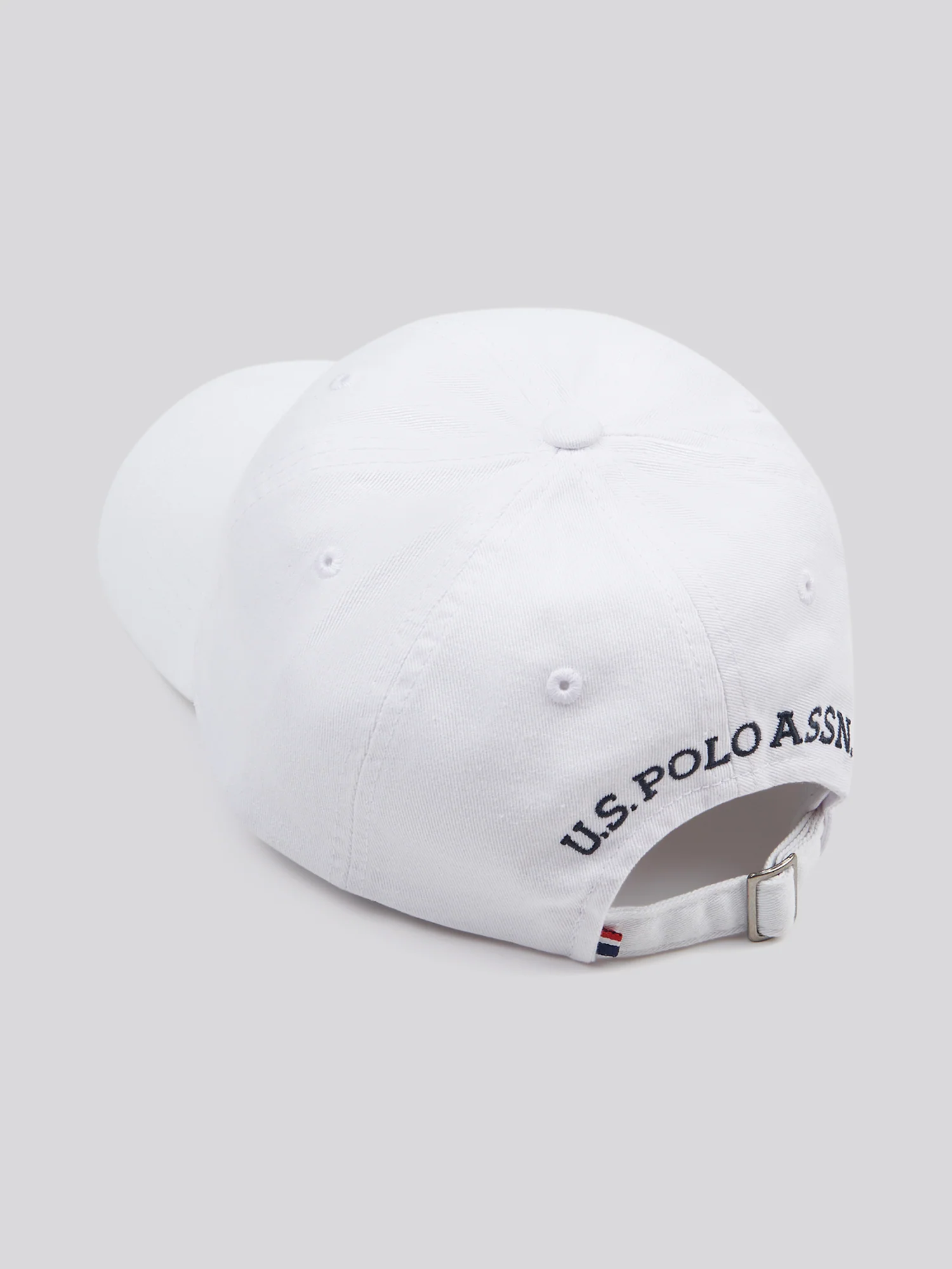 Mens Washed Casual Cap White / Dark Sapphire Navy DHM - Image 4