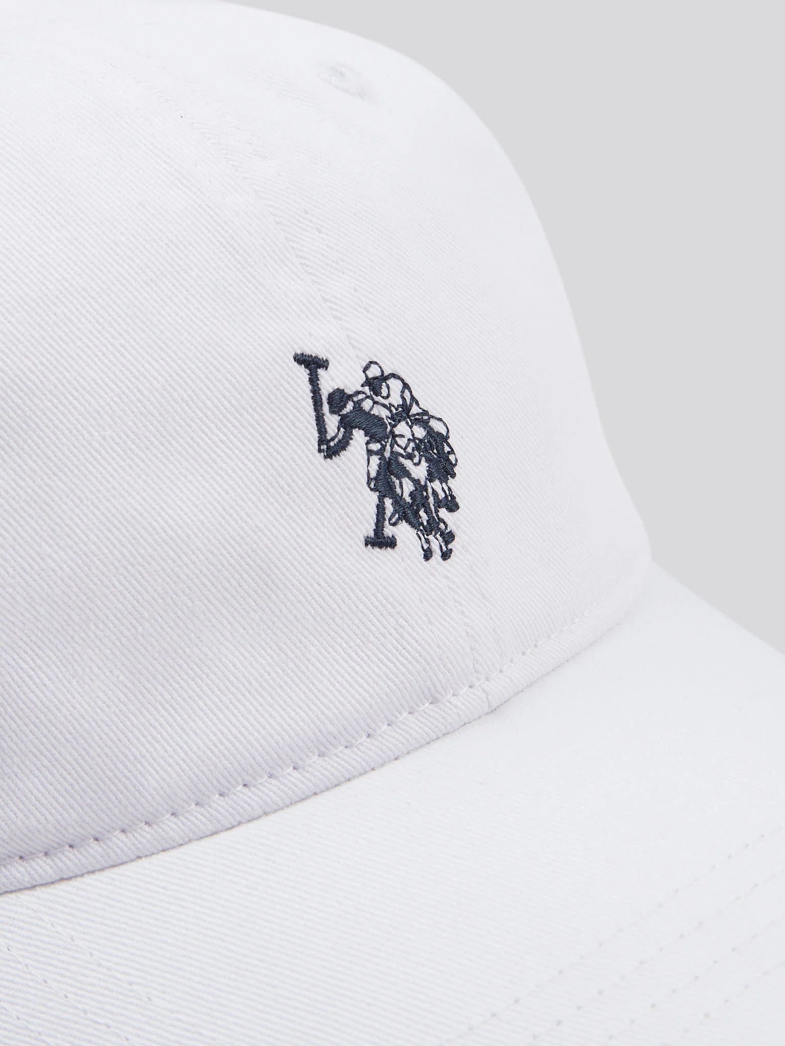 Mens Washed Casual Cap White / Dark Sapphire Navy DHM - Image 5