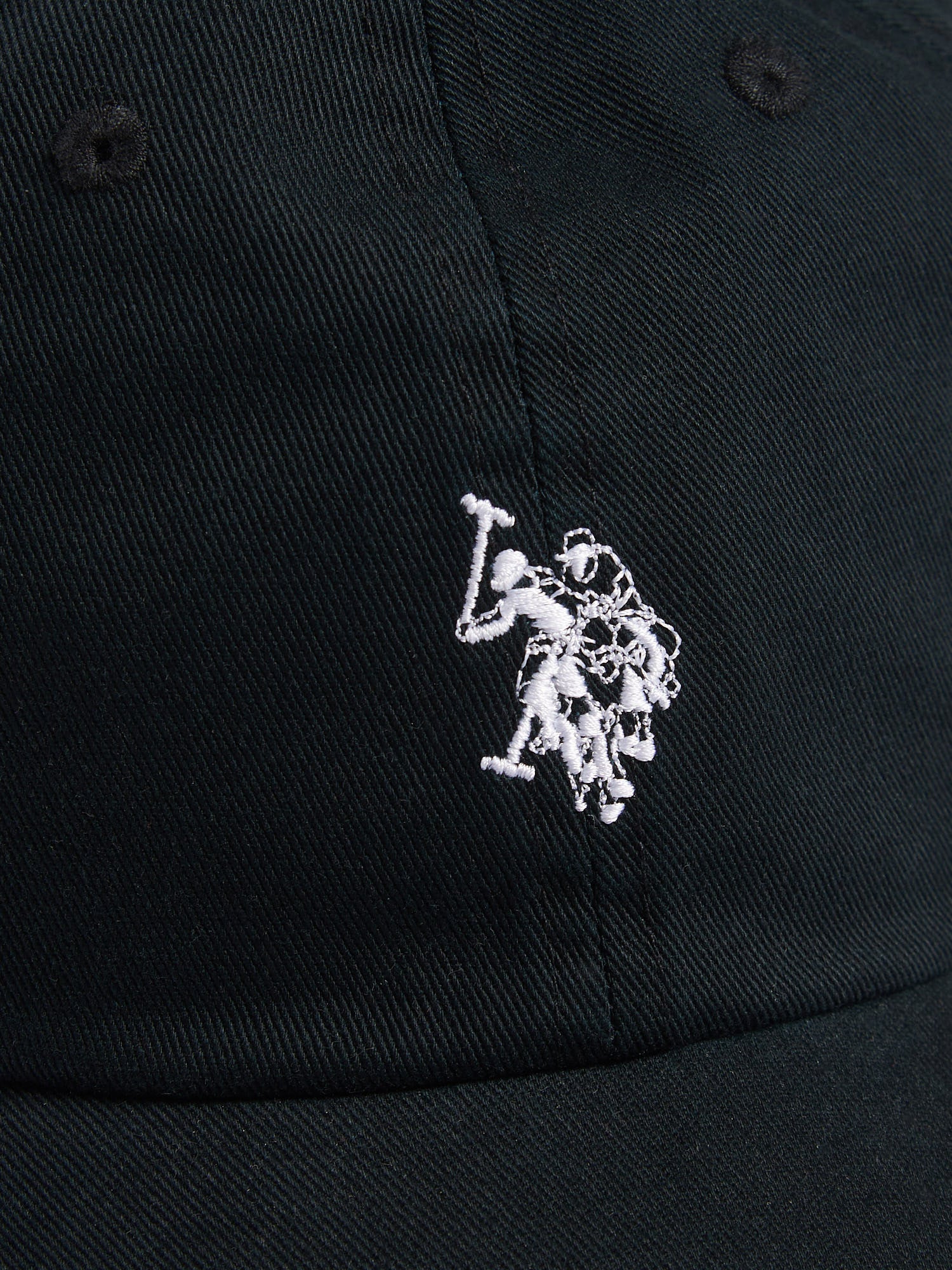 Boys Washed Outline Logo Cap Black Bright White DHM - Image 5
