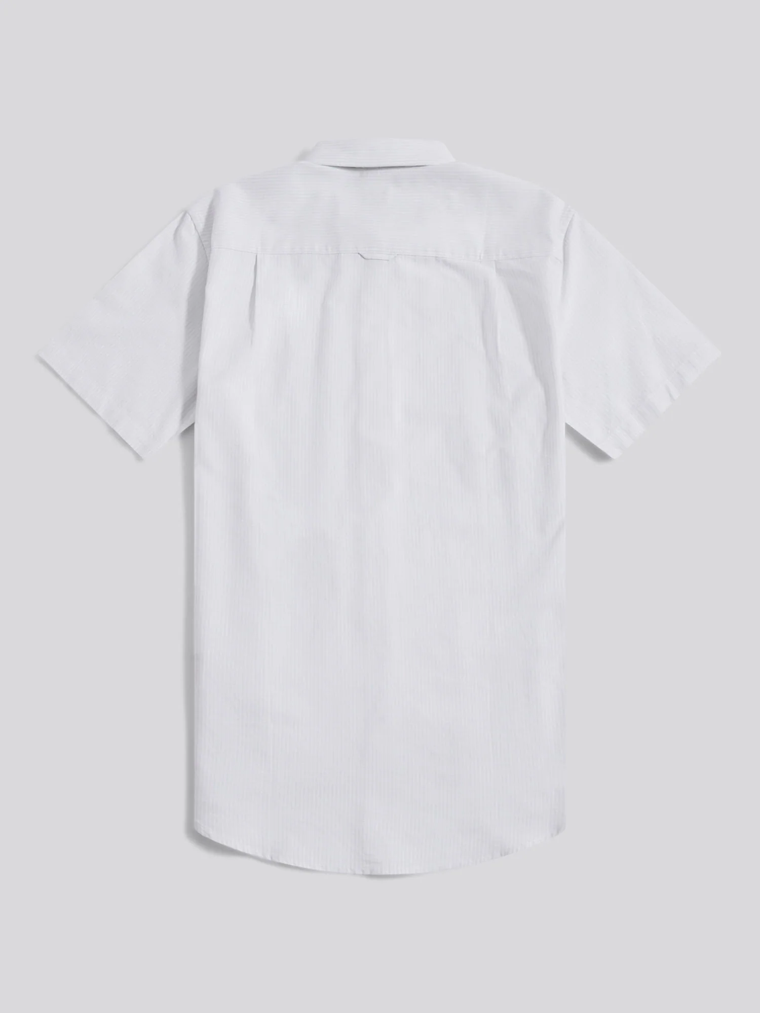 Mens Oxford Stripe Short Sleeve Shirt Ice Blue - Image 6