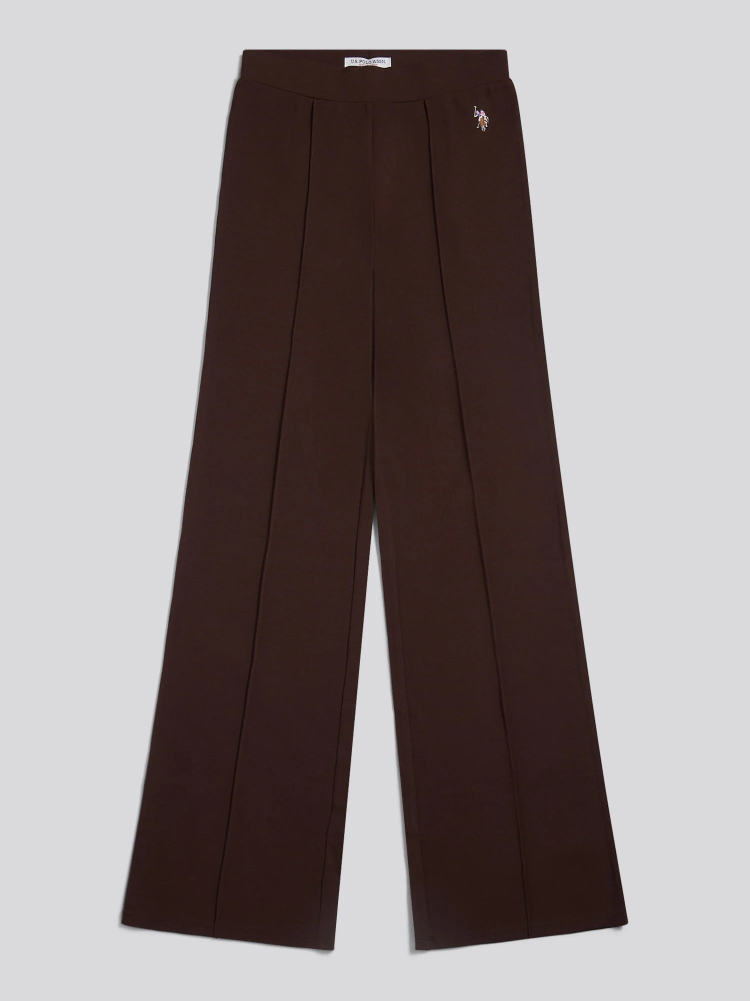 Womens Pintuck Ponte Flare Leggings Coffee Bean - Image 5
