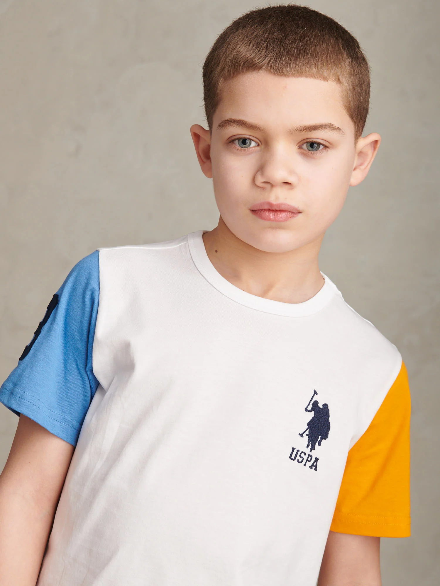 Boys Player 3 Colour Block T-Shirt Bright White - Image 2