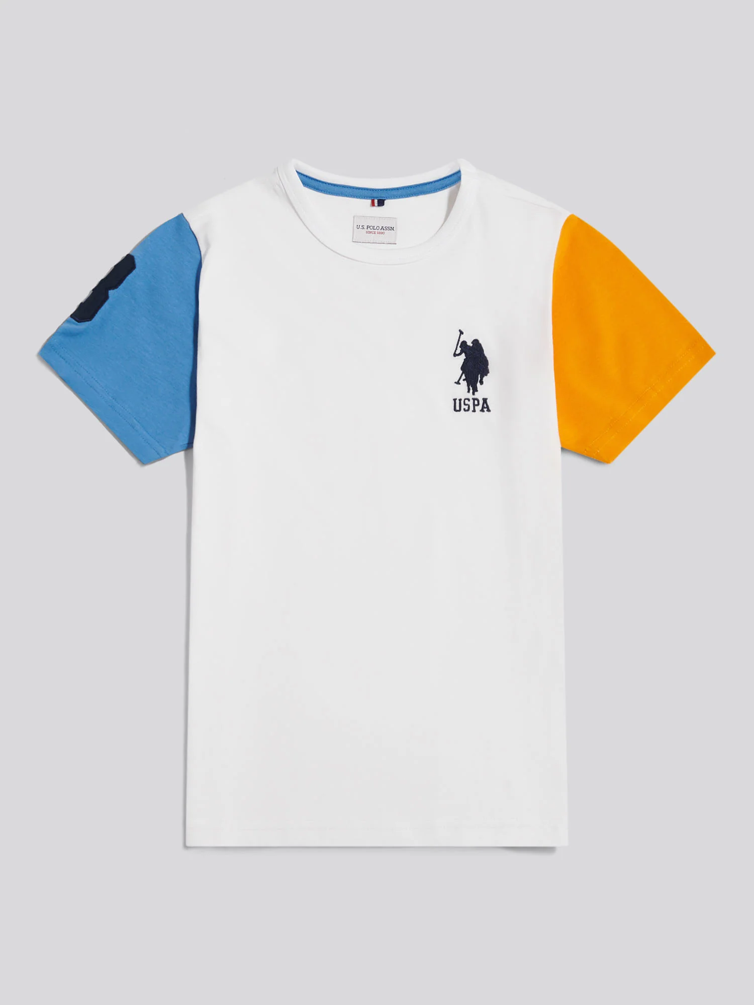 Boys Player 3 Colour Block T-Shirt Bright White - Image 6