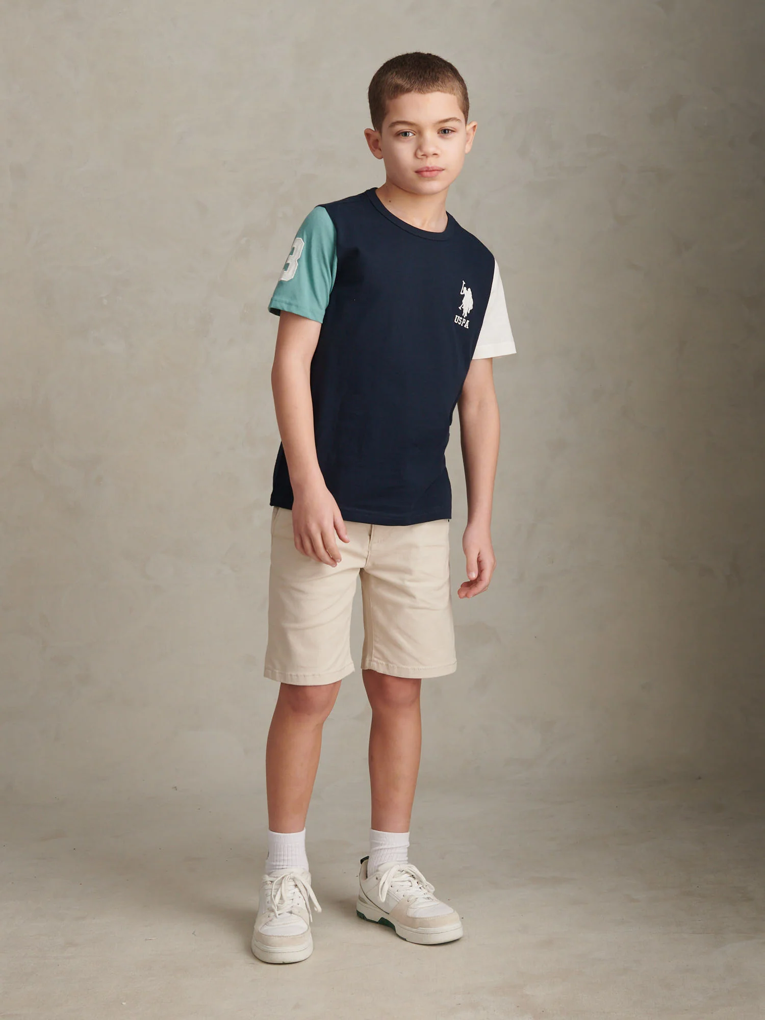 Boys Player 3 Colour Block T-Shirt Dark Sapphire Navy - Image 3
