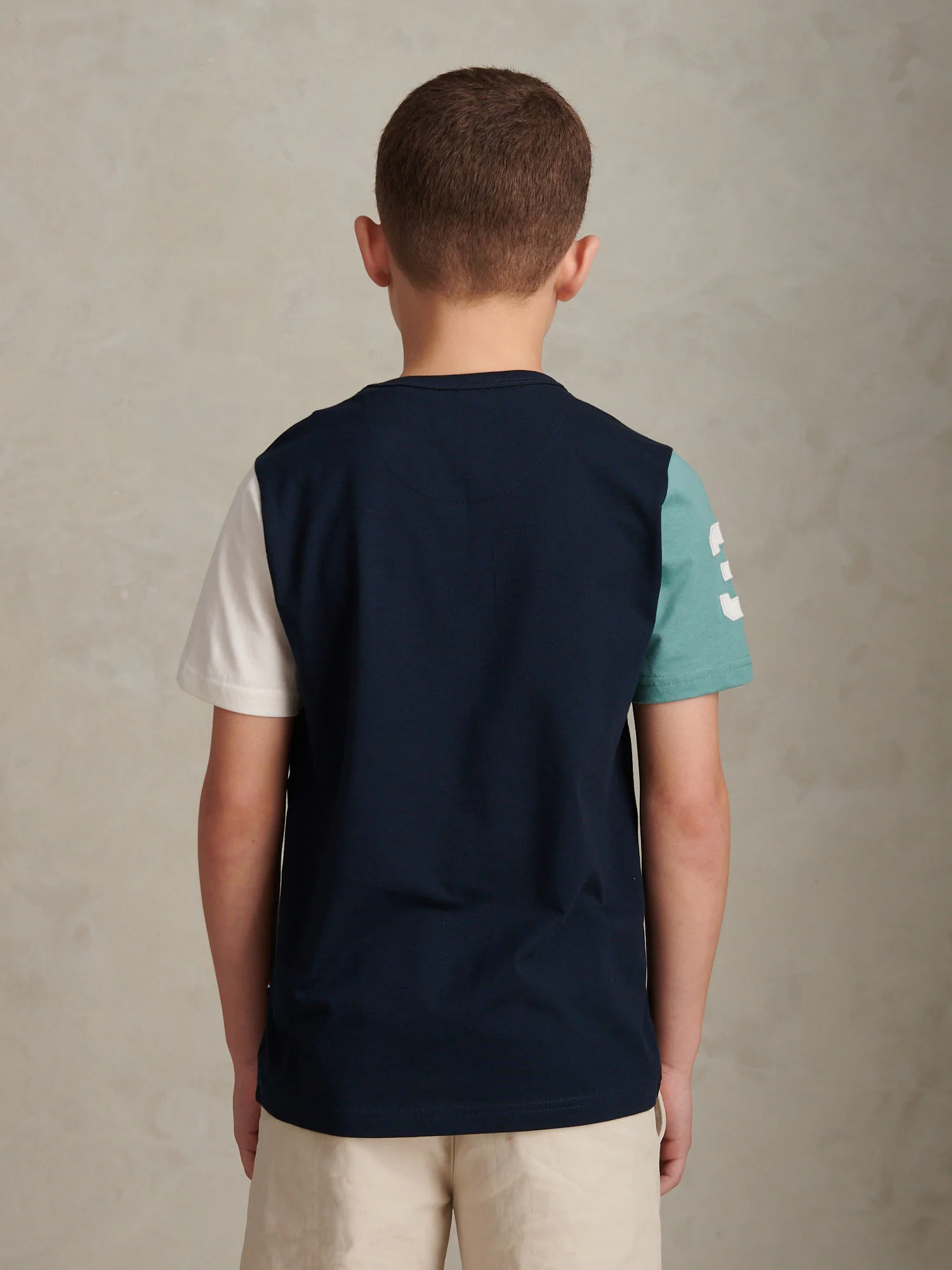 Boys Player 3 Colour Block T-Shirt Dark Sapphire Navy - Image 4