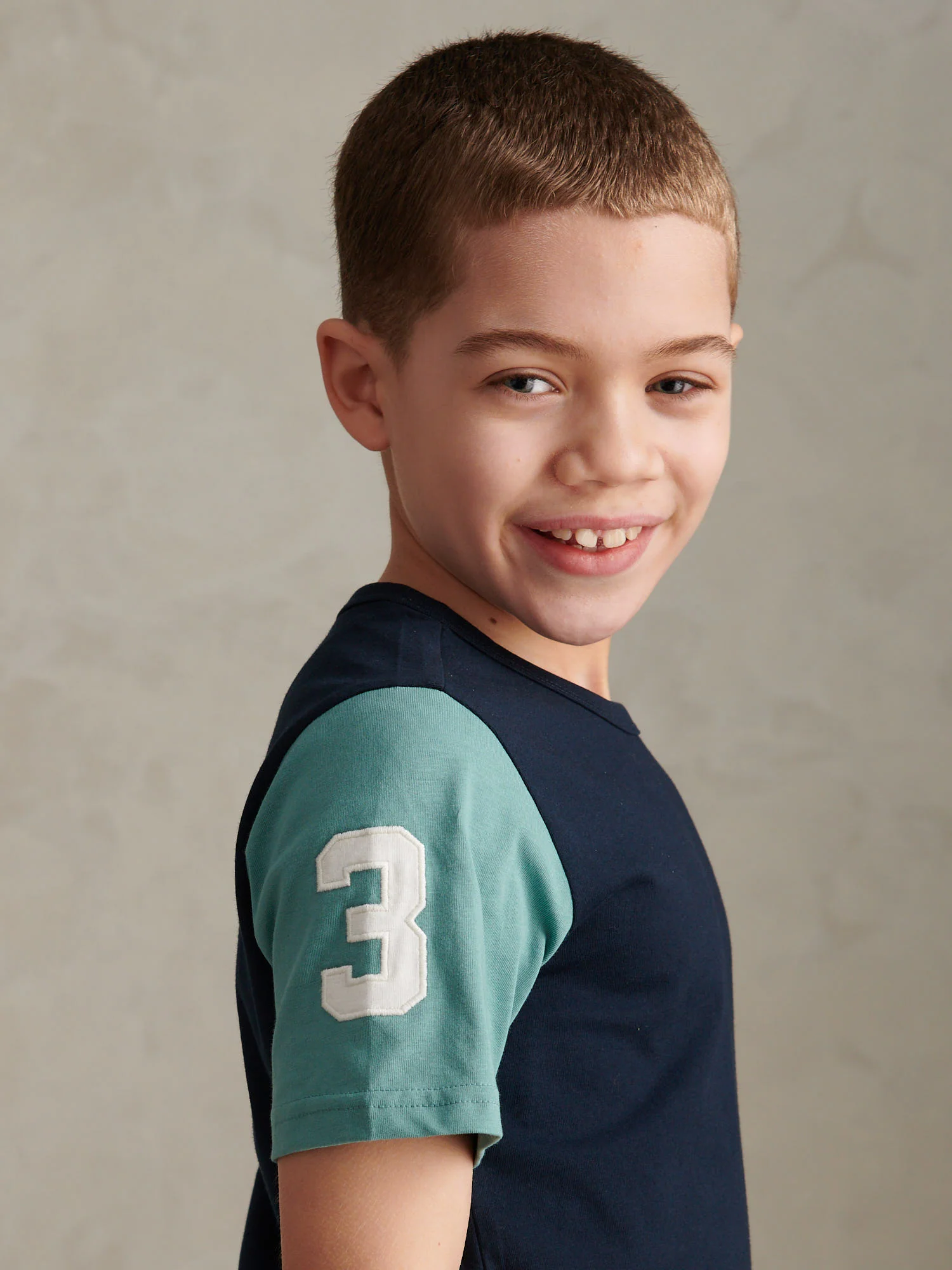 Boys Player 3 Colour Block T-Shirt Dark Sapphire Navy - Image 5