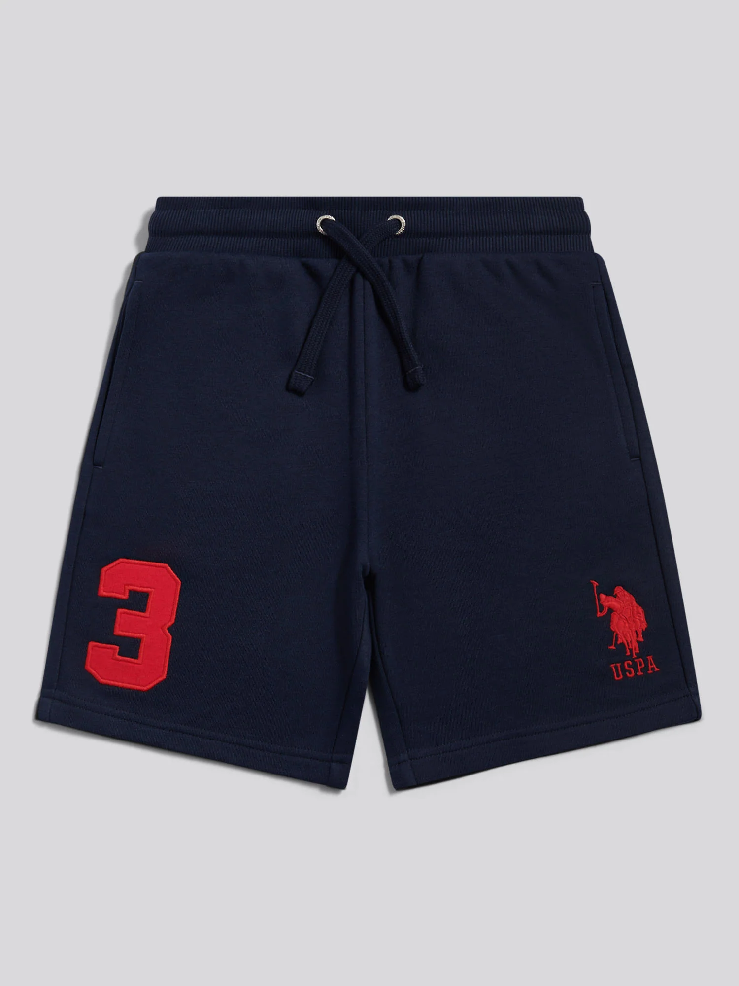 Boys Player 3 Sweat Shorts Dark Sapphire Navy / Haute Red DHM - Image 7