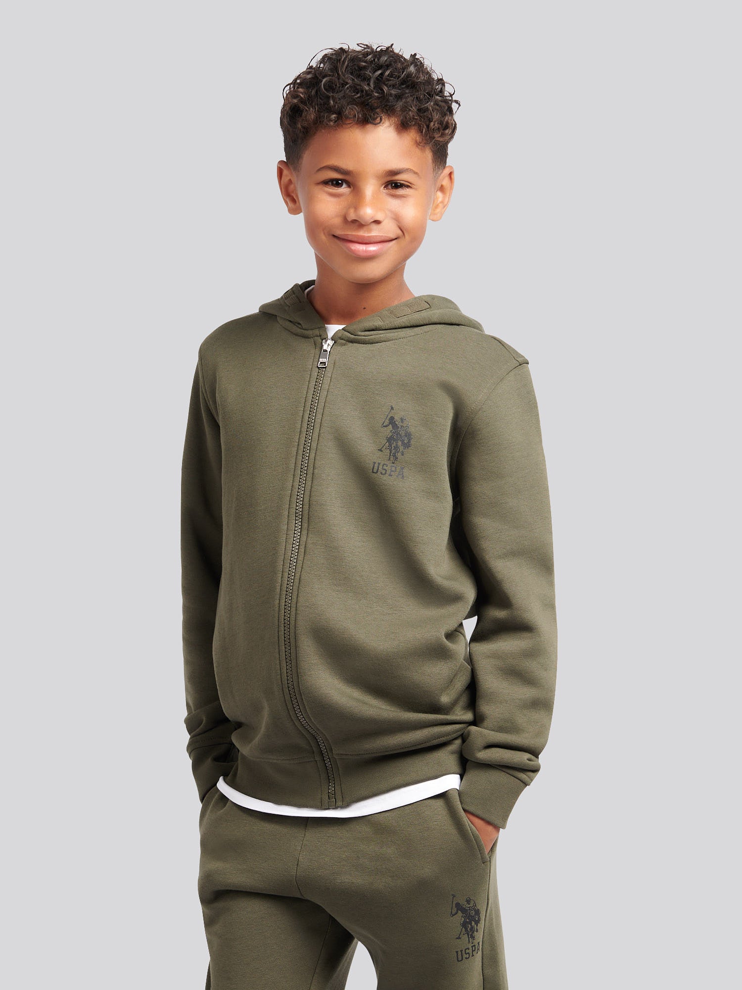 Boys Player 3 Zip Hoodie & Jogger Set in Forest Night - Image 3