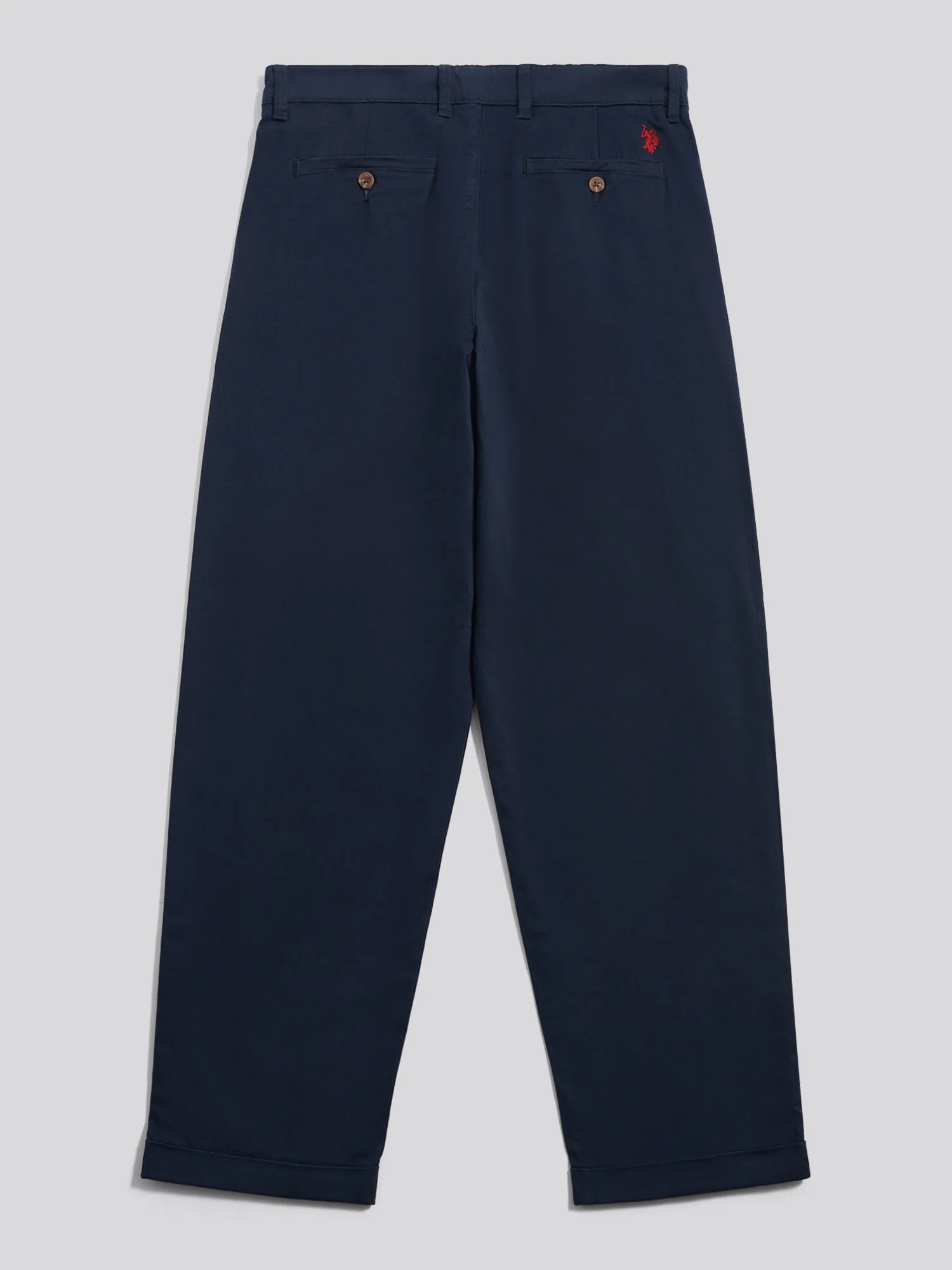 Mens Pleat Front Lightweight Chino Trousers Dark Sapphire Navy / Haute Red DHM - Image 6
