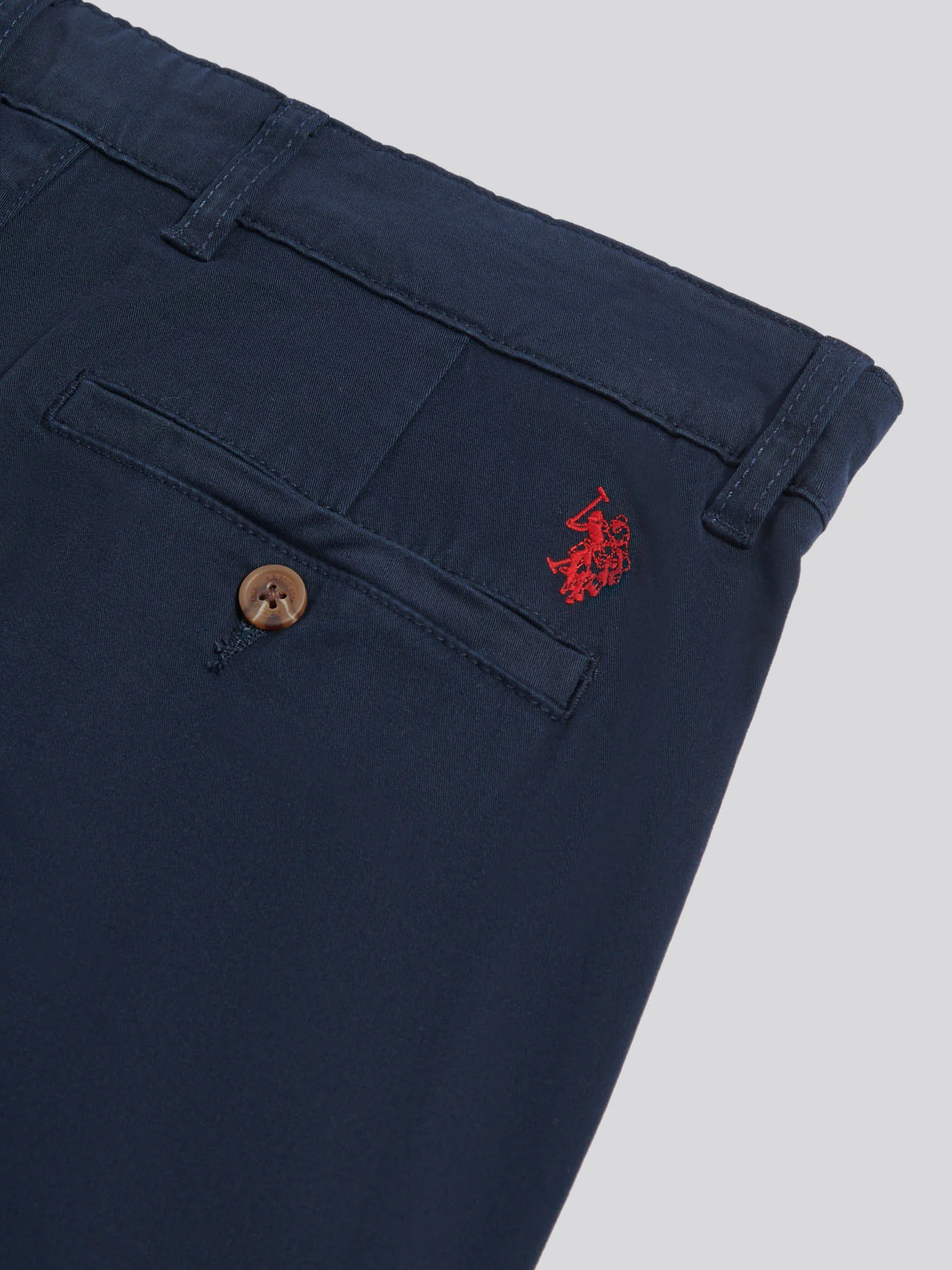 Mens Pleat Front Lightweight Chino Trousers Dark Sapphire Navy / Haute Red DHM - Image 7