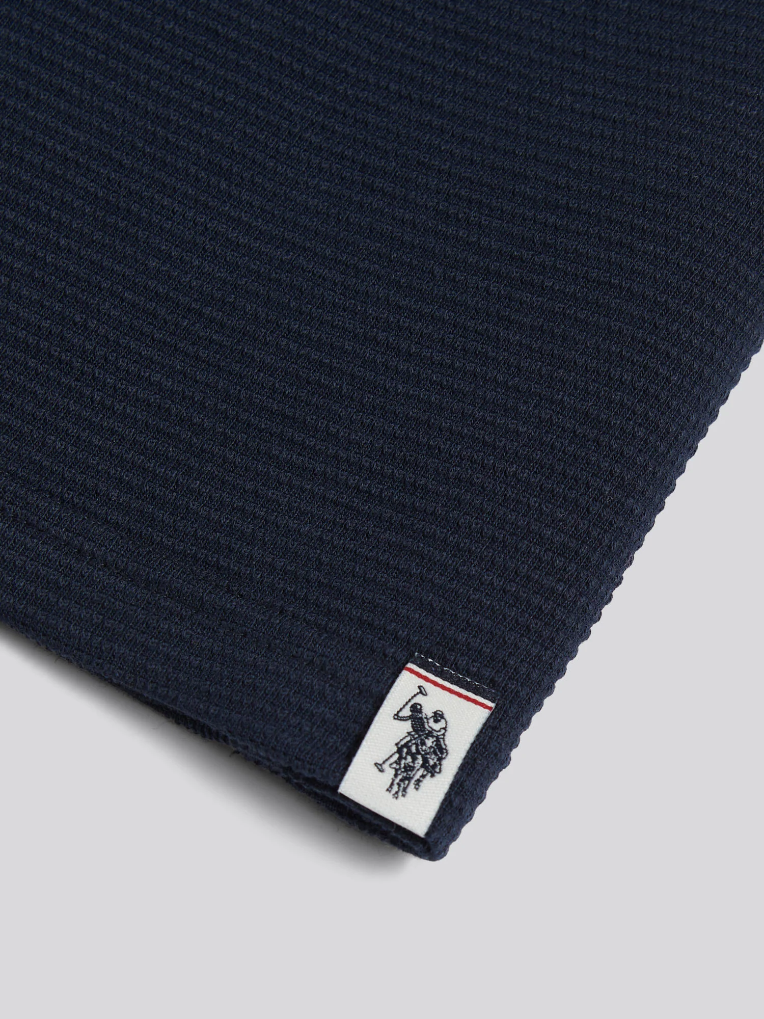 Boys Popcorn Texture Zip Polo Shirt Dark Sapphire Navy - Image 8