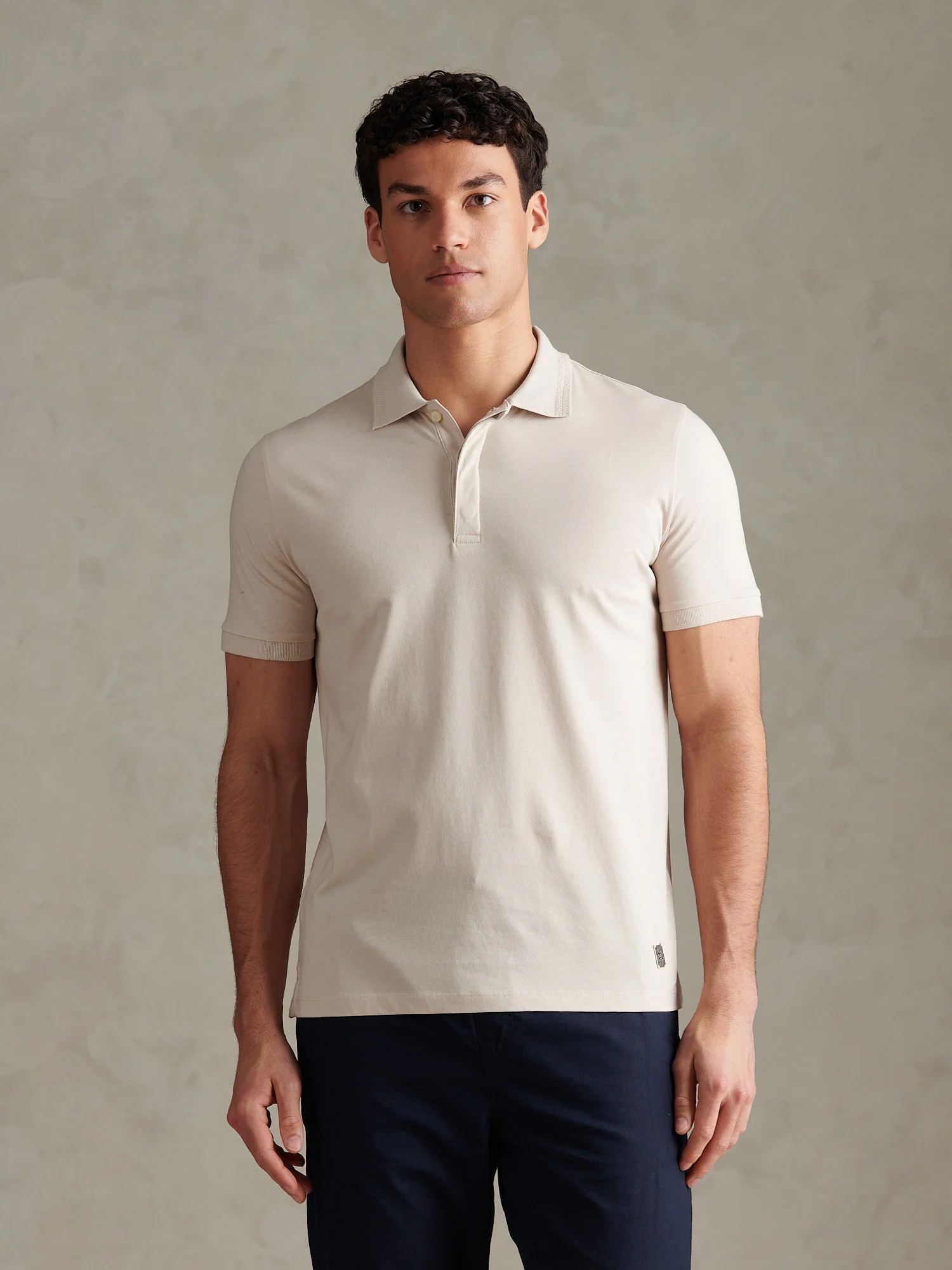 Mens Premium Supima Cotton Polo Shirt Beige