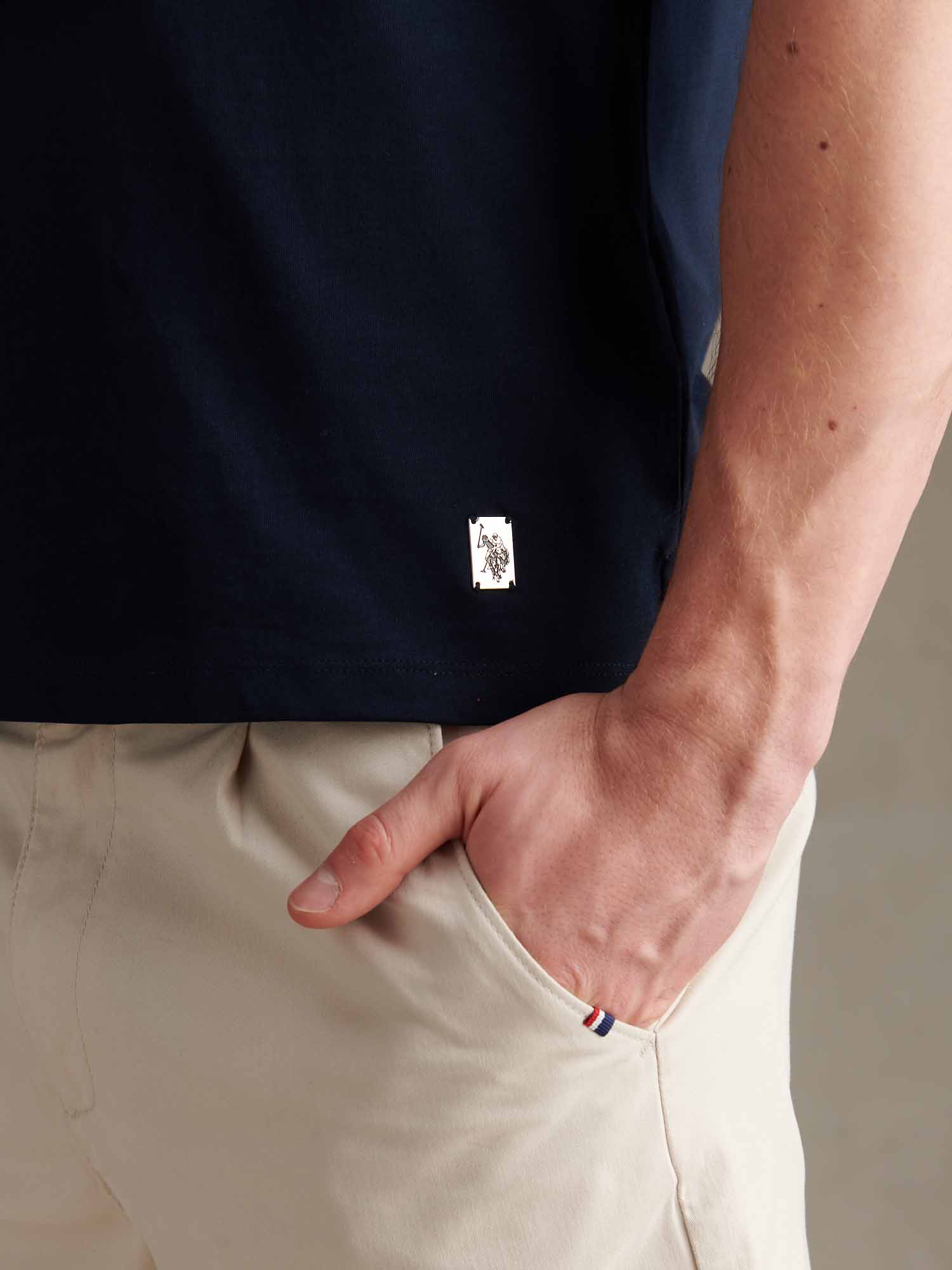 Mens Premium Supima Cotton Polo Shirt Dark Sapphire Navy - Image 2