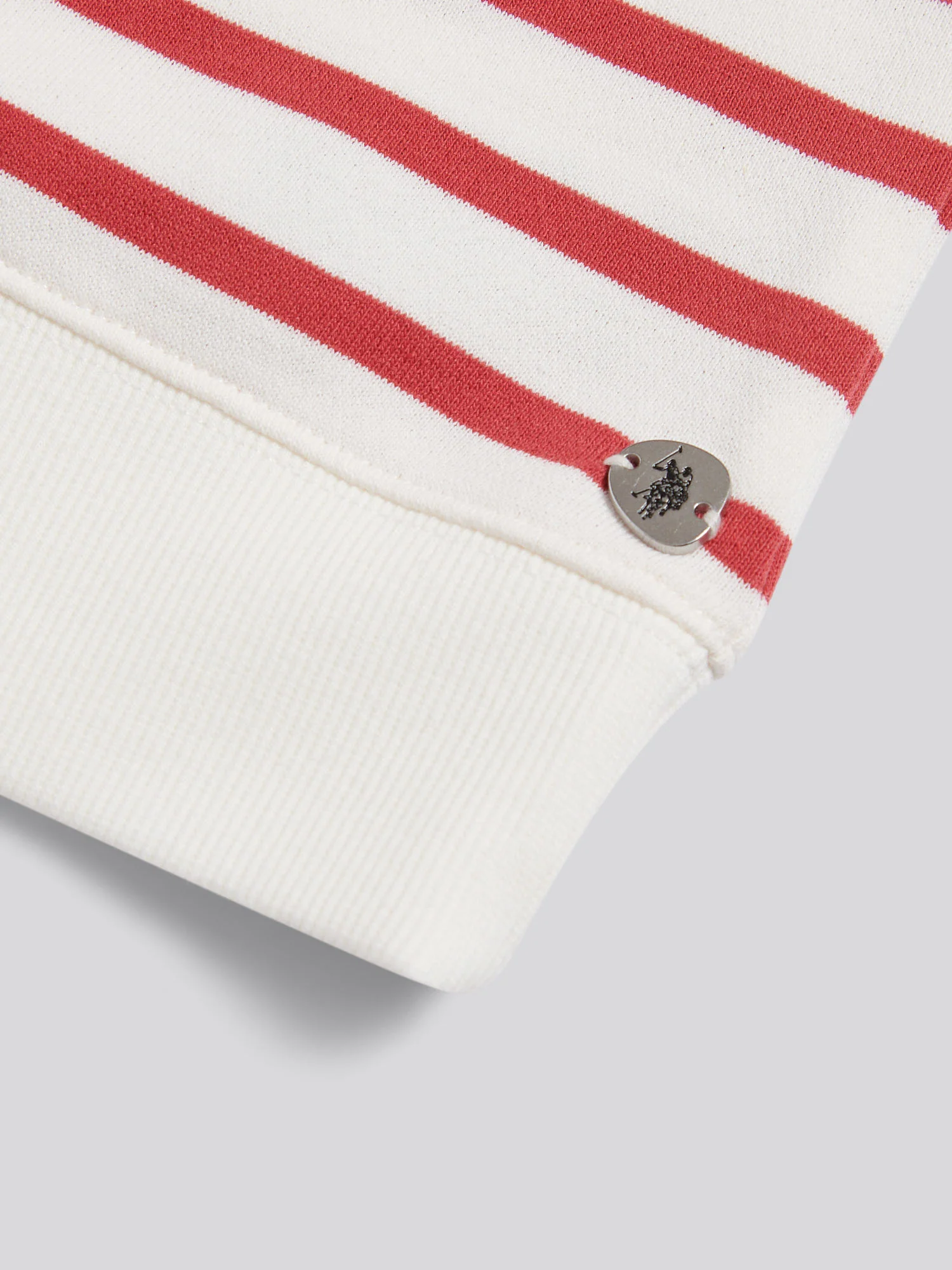 Womens Puff Sleeve Stripe Sweatshirt Mineral Red - Image 7