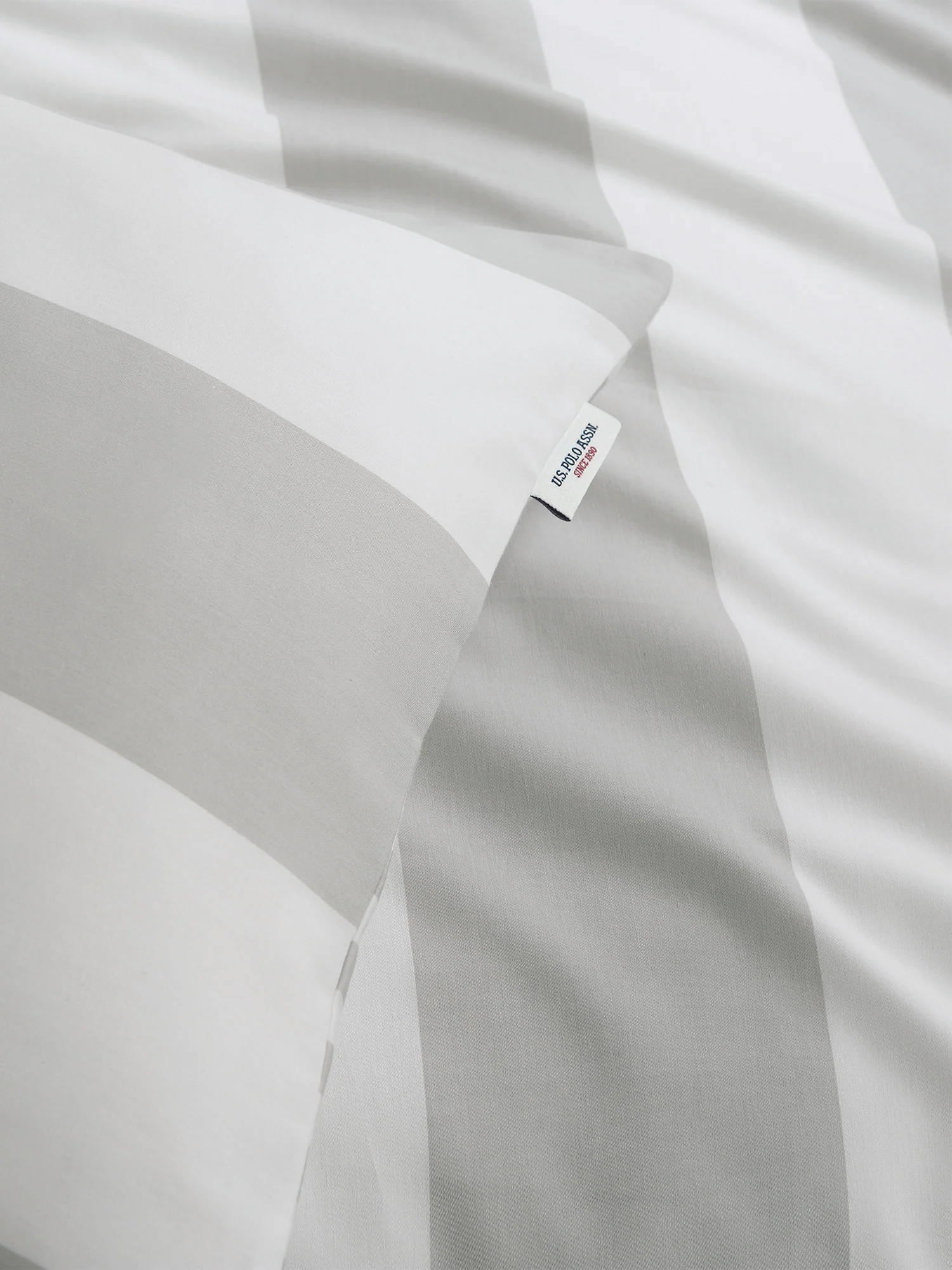 Pure Cotton Block Stripe Duvet Set in Vapor Blue - Image 5