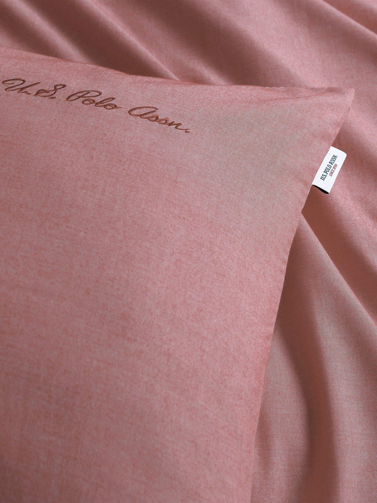 Pure Cotton Chambray Duvet Set Haute Red - Image 4