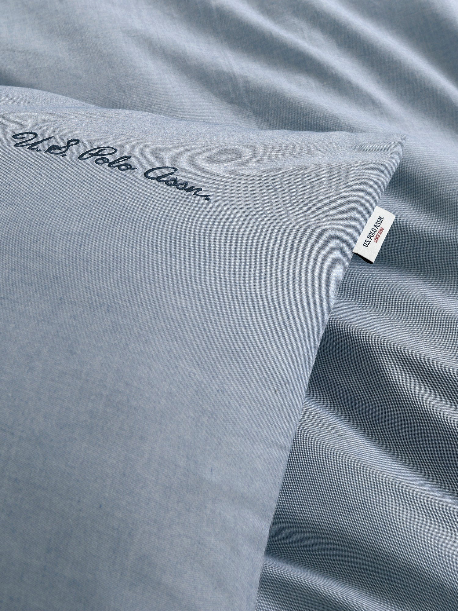 Pure Cotton Chambray Duvet Set True Navy - Image 6