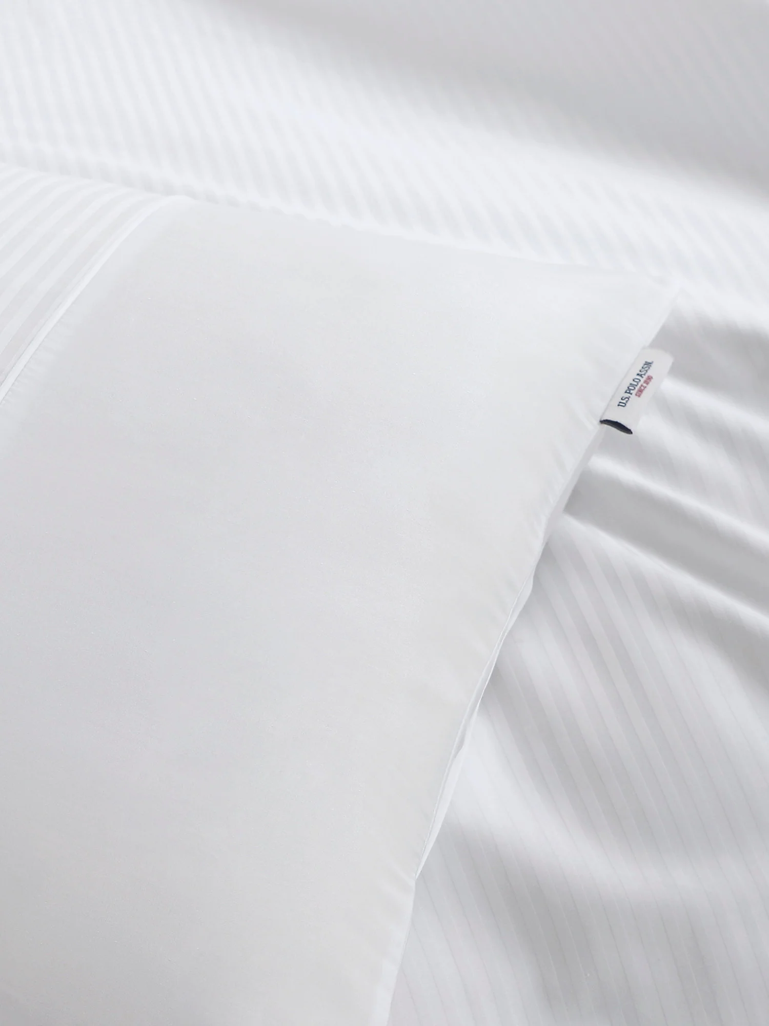 Pure Cotton Dobby Stripe Duvet Set Bright White - Image 4