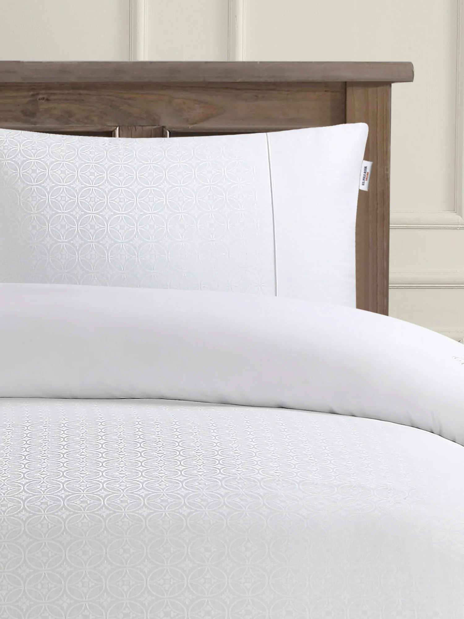Pure Cotton Jacquard Duvet Set Bright White - Image 3