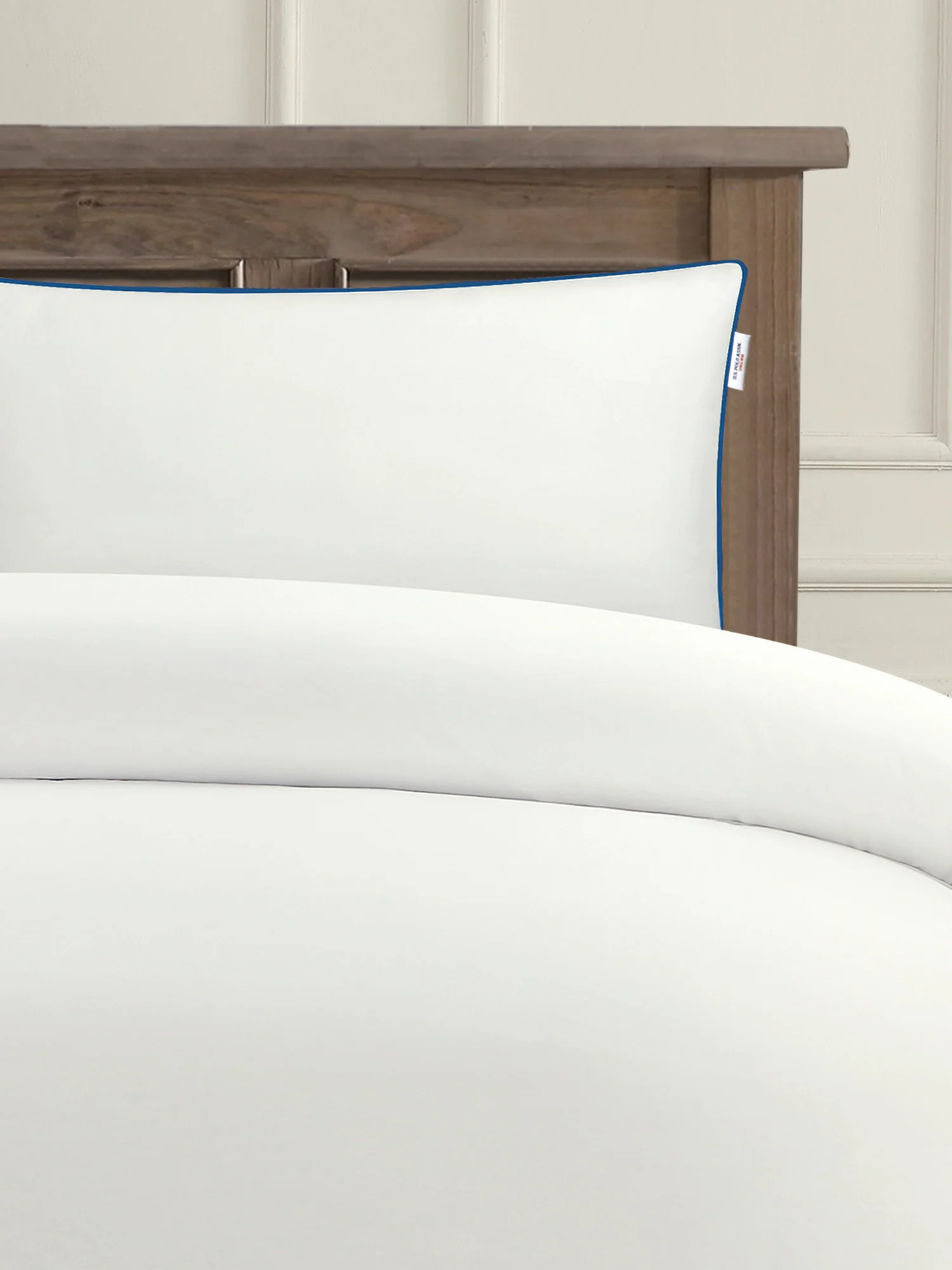 Pure Cotton Piped Duvet Set Bright White - Image 3